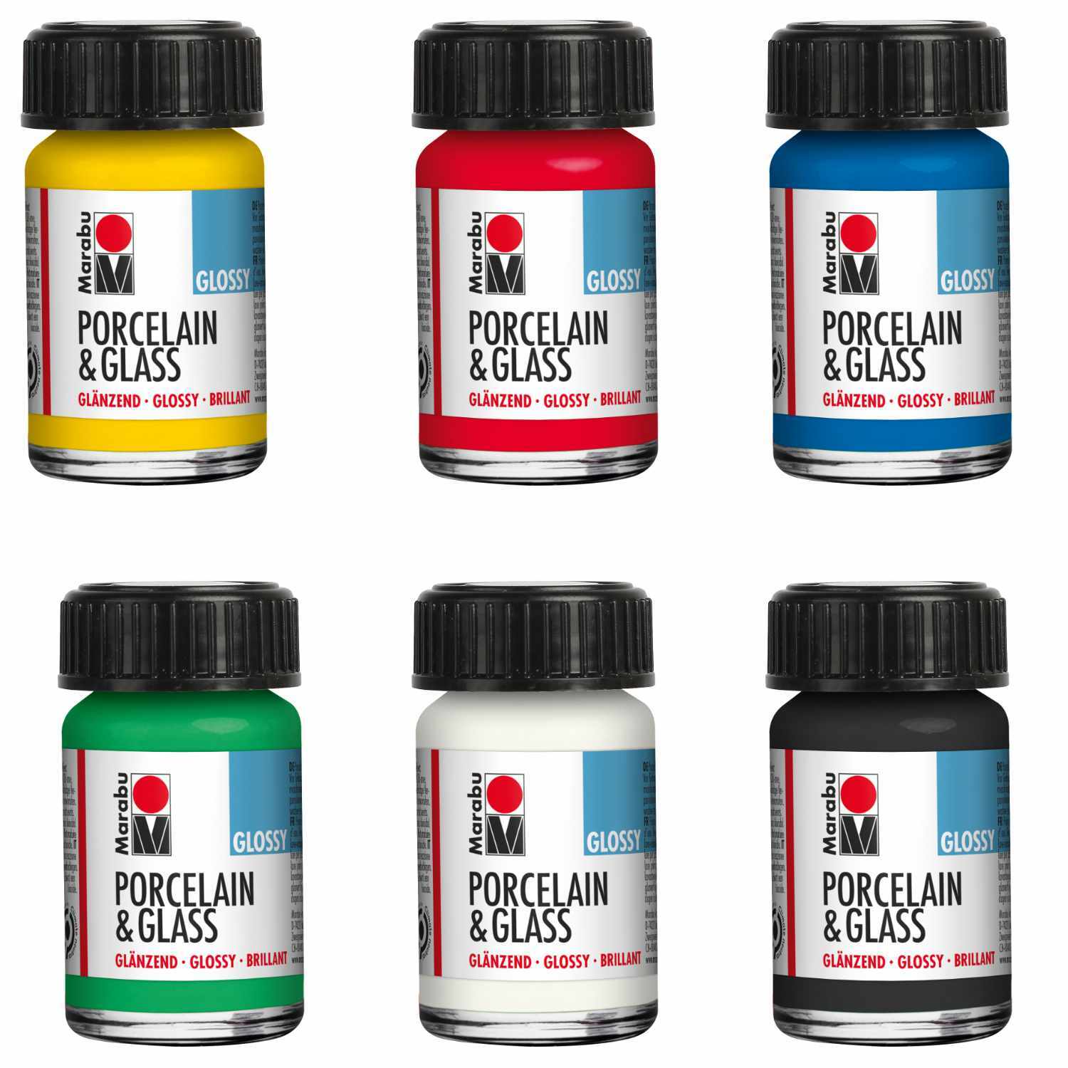 Porcelain & Glass Starterset glossy 7-teilig von Marabu 