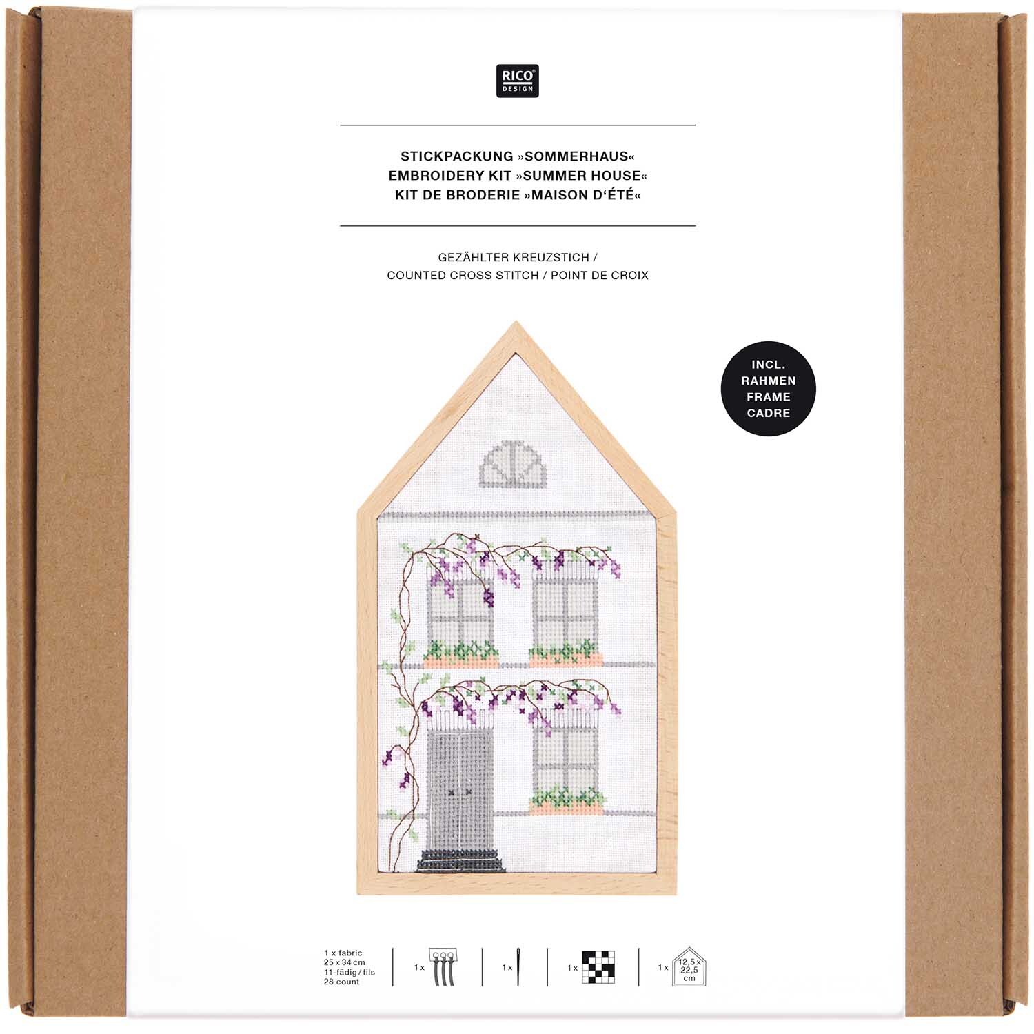 Stickpackung Sommerhaus mittel 12x22,5cm von Rico Design