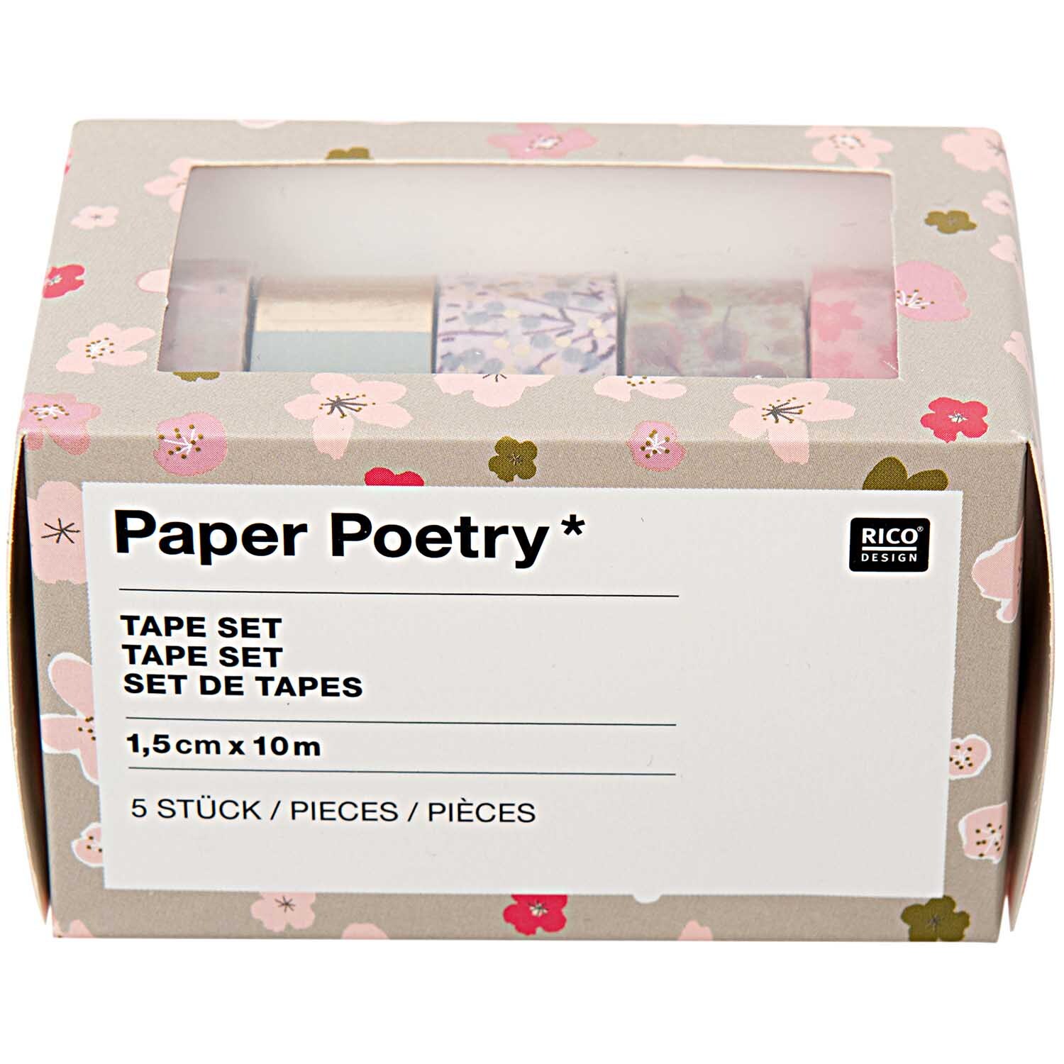 Paper Poetry Tape Set  Bouquet Sauvage 1,5cm 10m 5 Stück von Rico Design