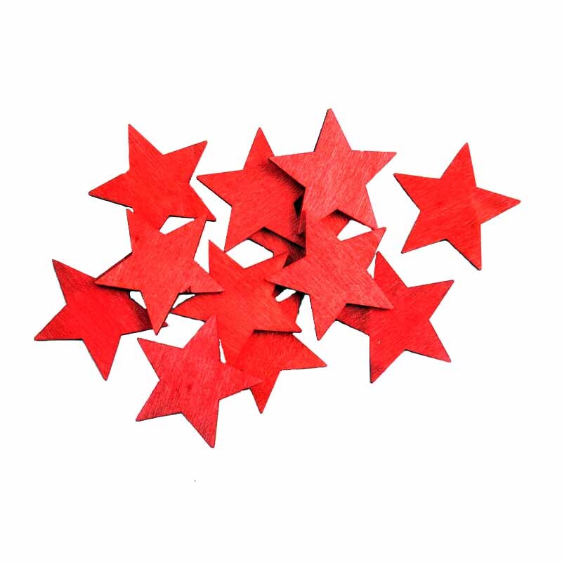 Streu Sterne rot 4cm Holz 12 Stück: Rote Holzsterne, ideal für kreative Dekorationen, von idee. Creativmarkt.