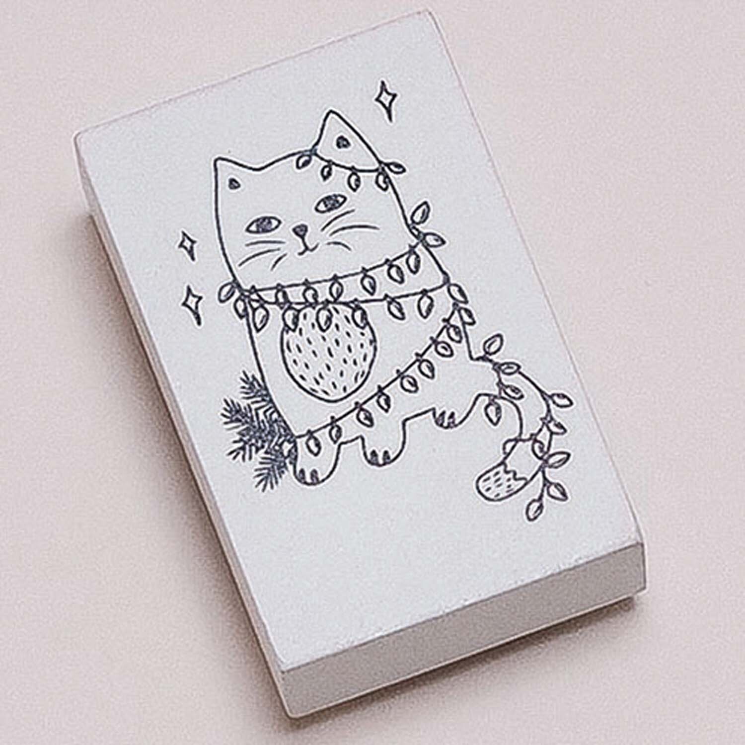 Stempel Weihnachtskatze weiß 35x55mm von COLOP Arts & Crafts