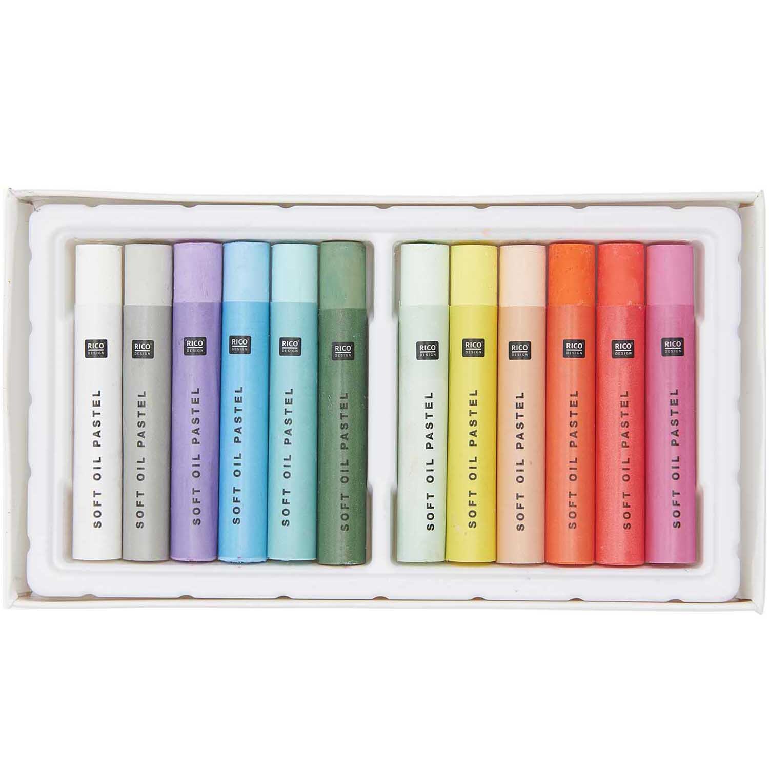 Ölpastellkreide Pastell & Neon 12 Farben von Rico Design