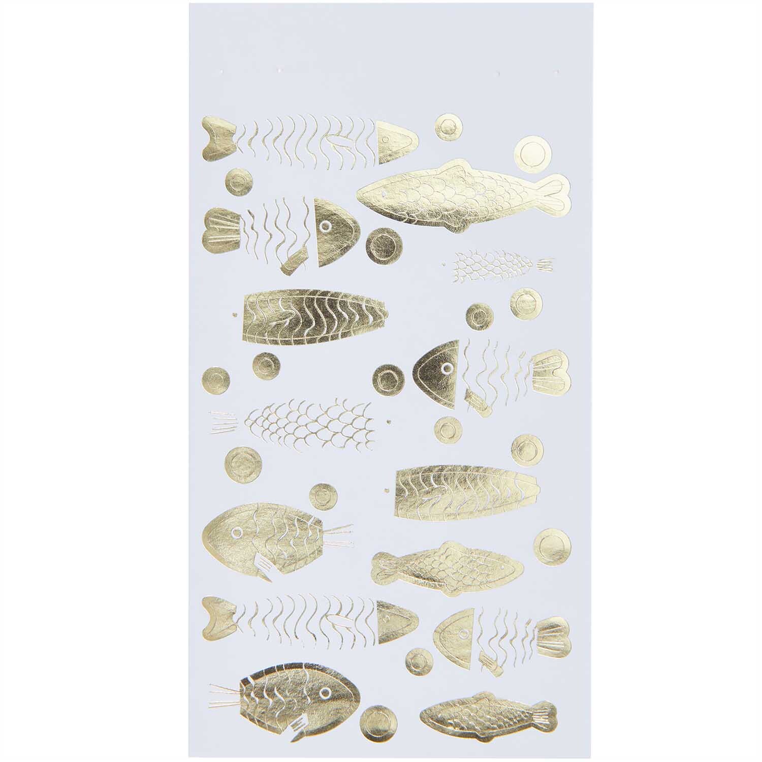 Paper Poetry Sticker Fische weiß-gold 4 Blatt von Rico Design