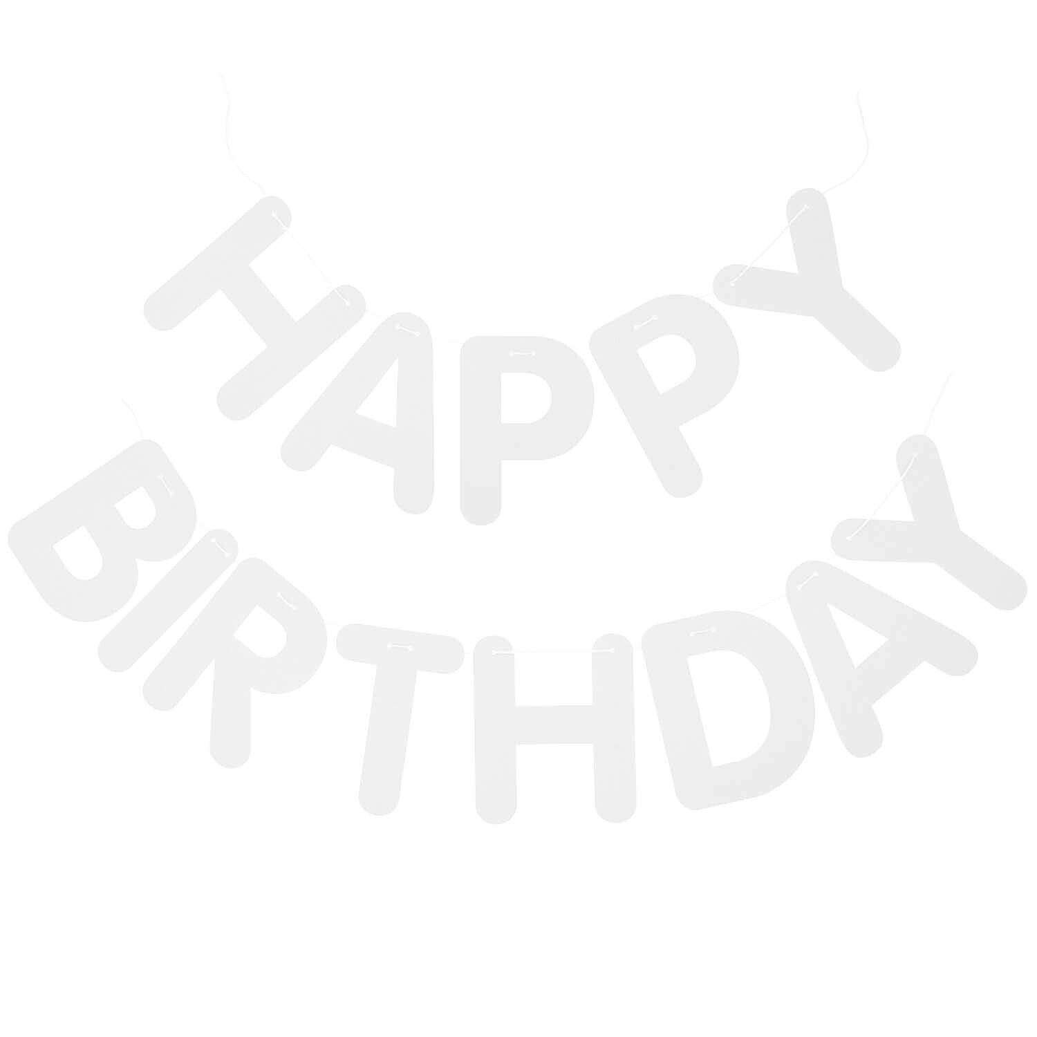 Paper Poetry Girlande Happy Birthday 5m von Rico Design in Weiß, dekorativ für Geburtstagsfeiern.