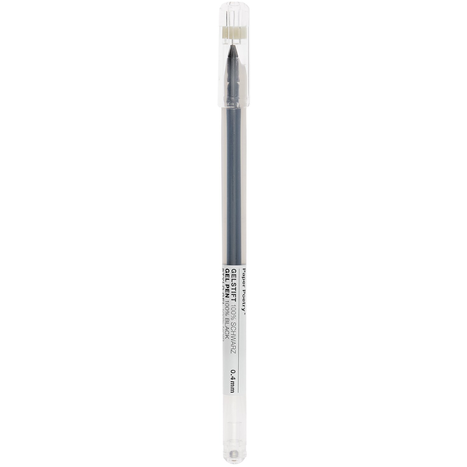 Paper Poetry Gelstift von Rico Design mit feiner 0,4mm Spitze, ideal für präzises Schreiben.