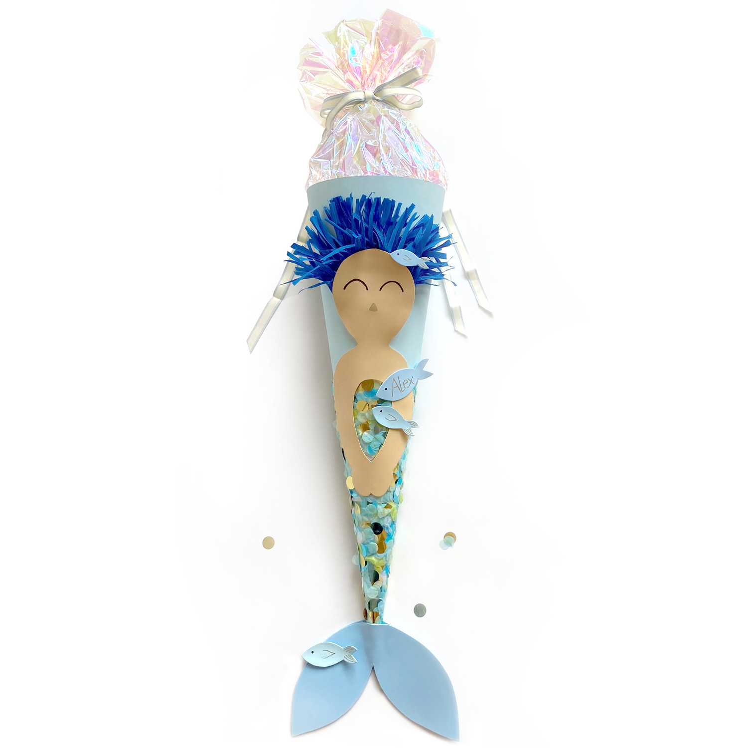 Bastelset Schultüte Meerjungmann: Kreatives Set von Rico Design mit Meerjungmann-Motiv in Blau. Ideal für Schulanfang.