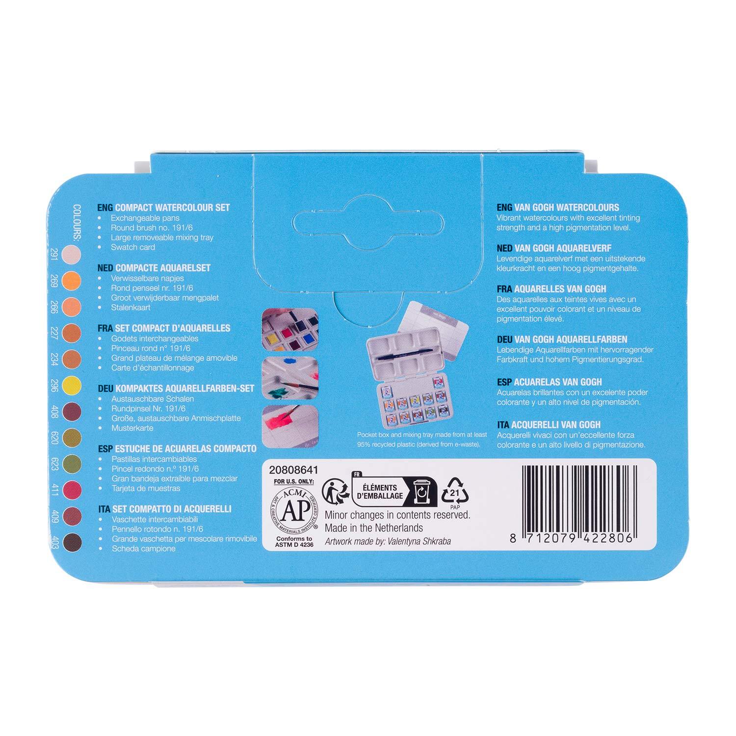Aquarell Set Naturfarben 12 Näpfchen von Royal Talens