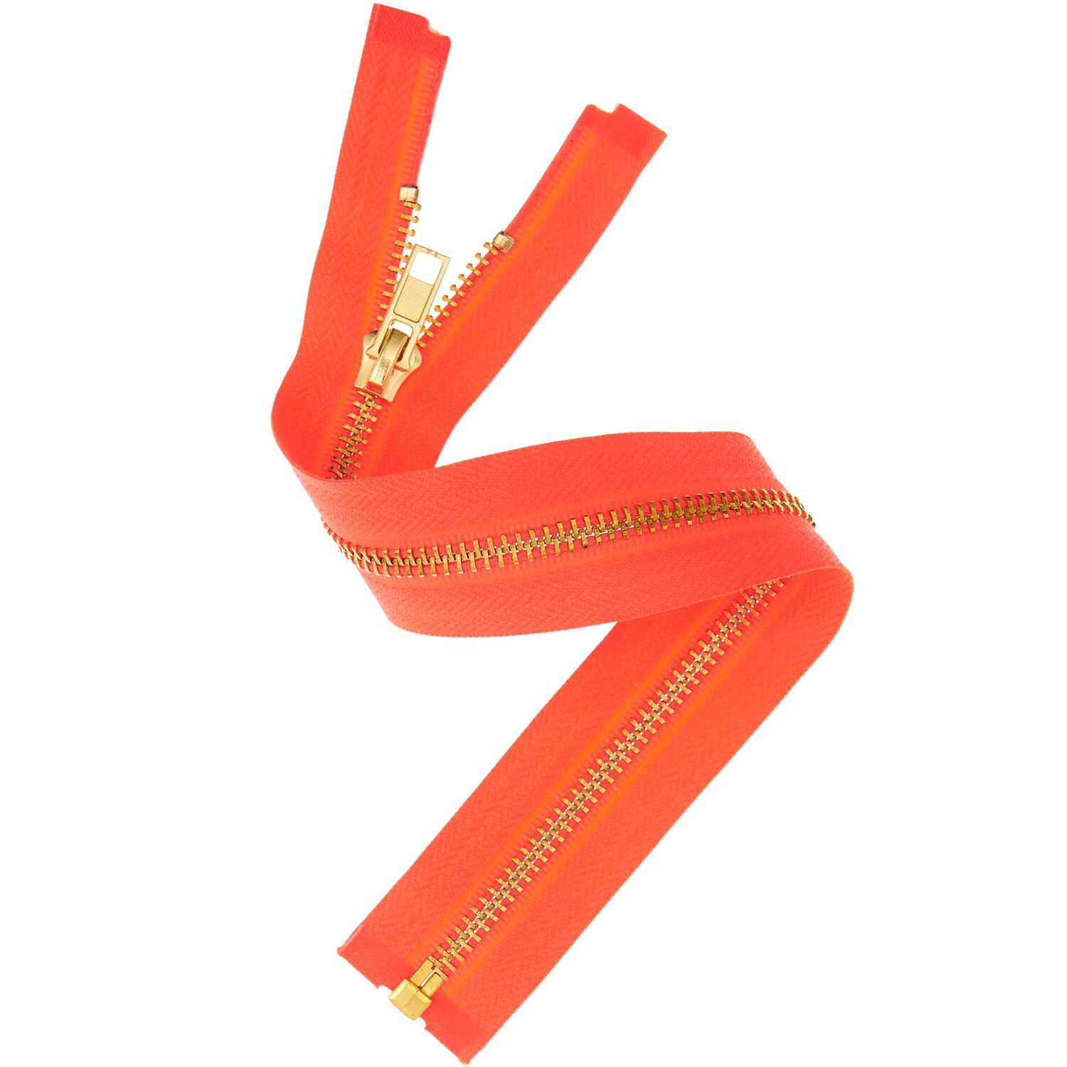 Metall Reißverschluss 5mm, robuster Zipper von Rico Design mit goldfarbener Metallschiene auf leuchtendem Band, ideal für Taschen, Kleidung und Accessoires