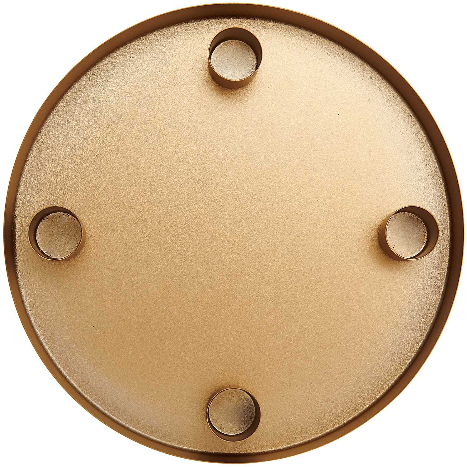 Metalltablett mit vier magnetischen Kerzenhaltern in Gold von Rico Design, ideal für stilvolle Dekorationen.