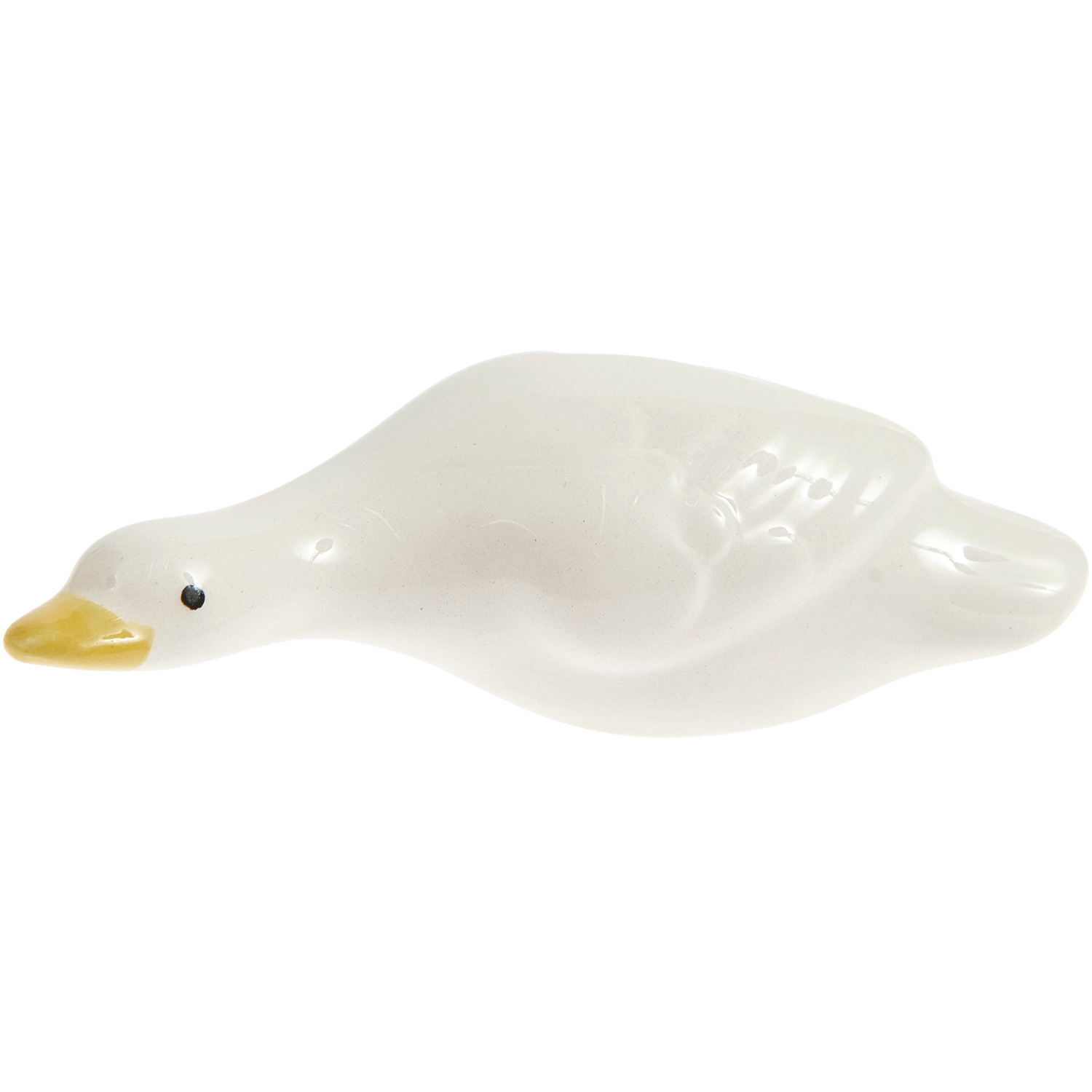 Keramik Gans liegend weiß von Rico Design, dekorative Figur in Form einer Gans, ideal für Sammler.
