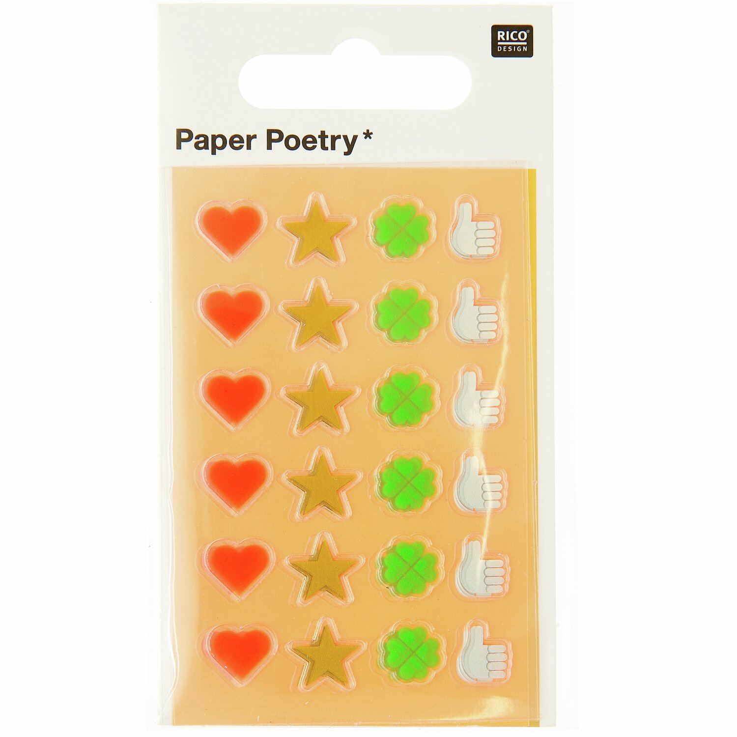 Paper Poetry Mini-Foliensticker Symbole 3 Blatt von Rico Design