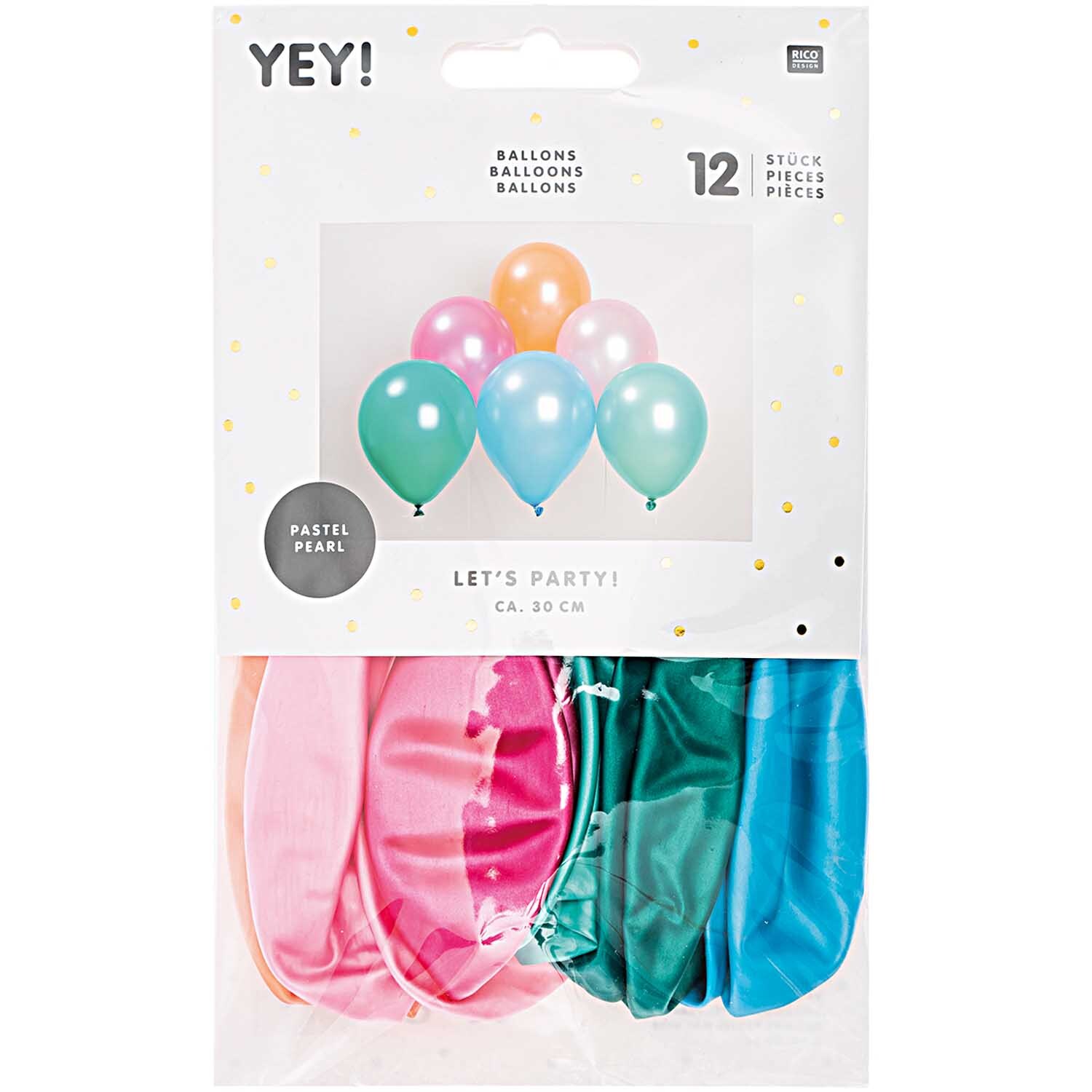 Luftballon Mix pastell matt 30cm 12 Stück von Rico Design