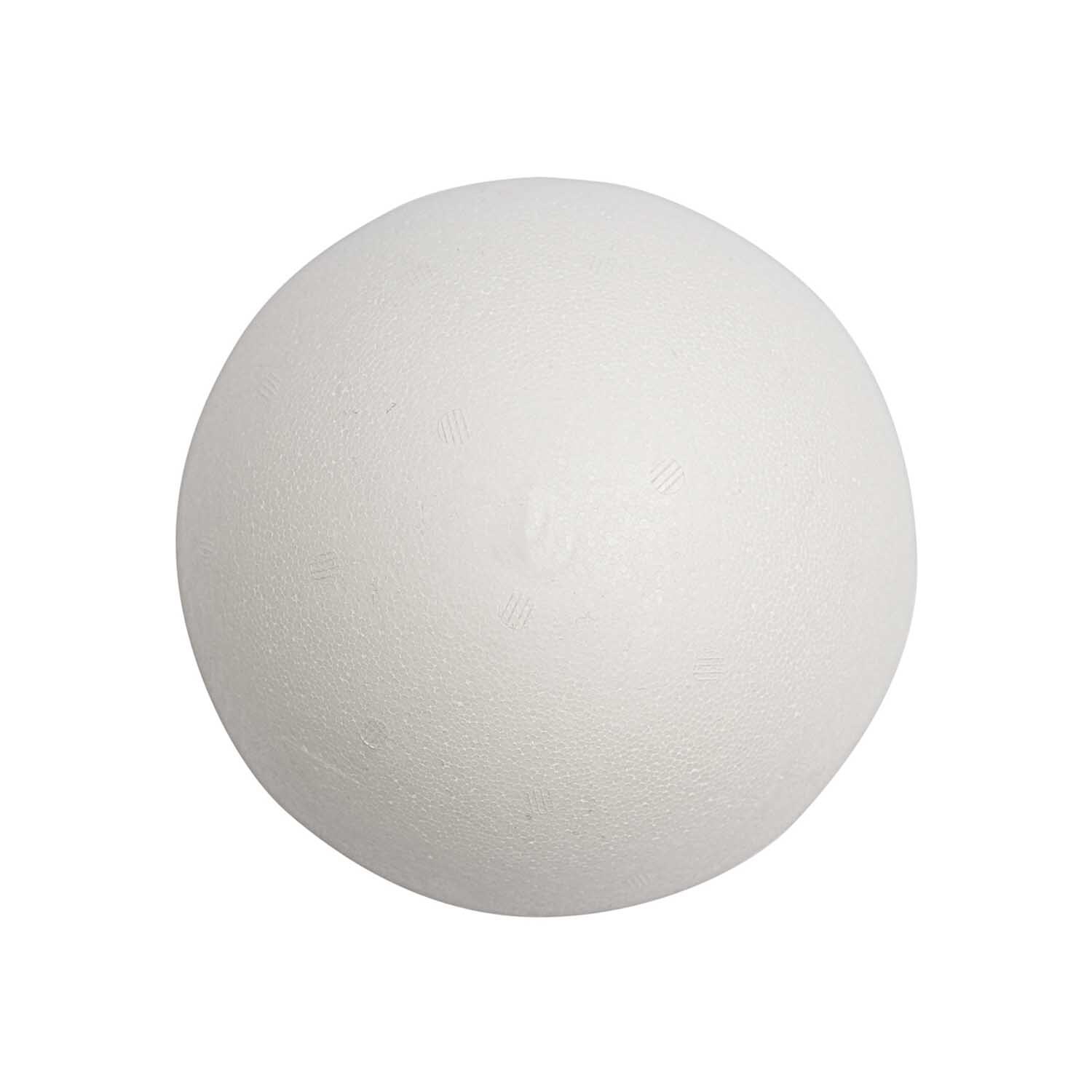 Polystyrol Kugel 10cm von Rico Design in Weiß, ideal für Bastelprojekte und Dekorationen.