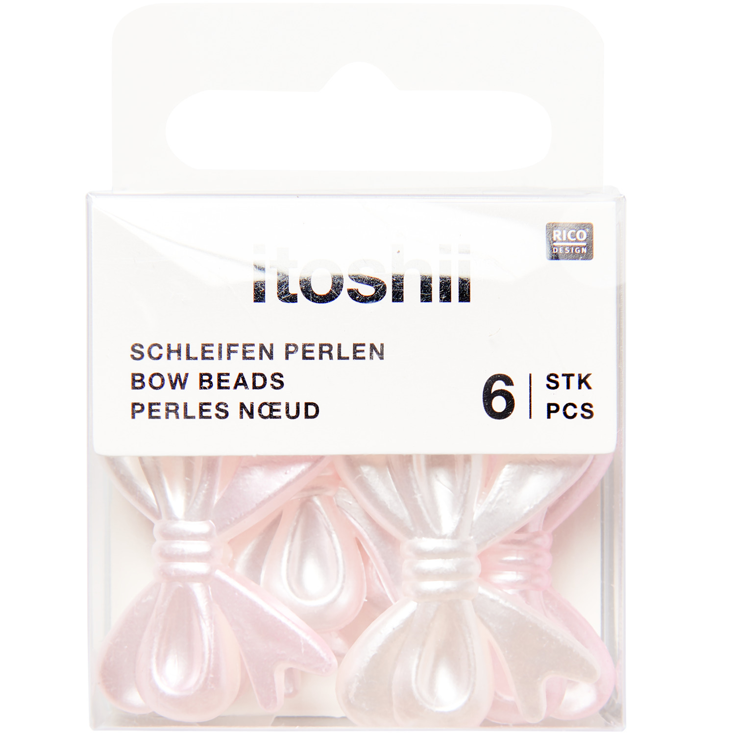 itoshii Schleifen Perlen Perlrosa 28x22x5mm 6 Stück von Rico Design