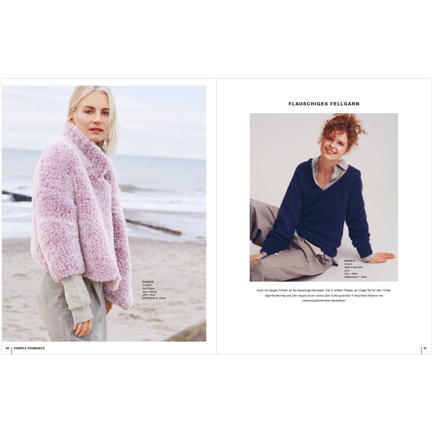 Lovewool Nr.13 Handstrickmagazin Herbst-Winter zeigt stilvolle Strickmode am Strand mit Rico Design.