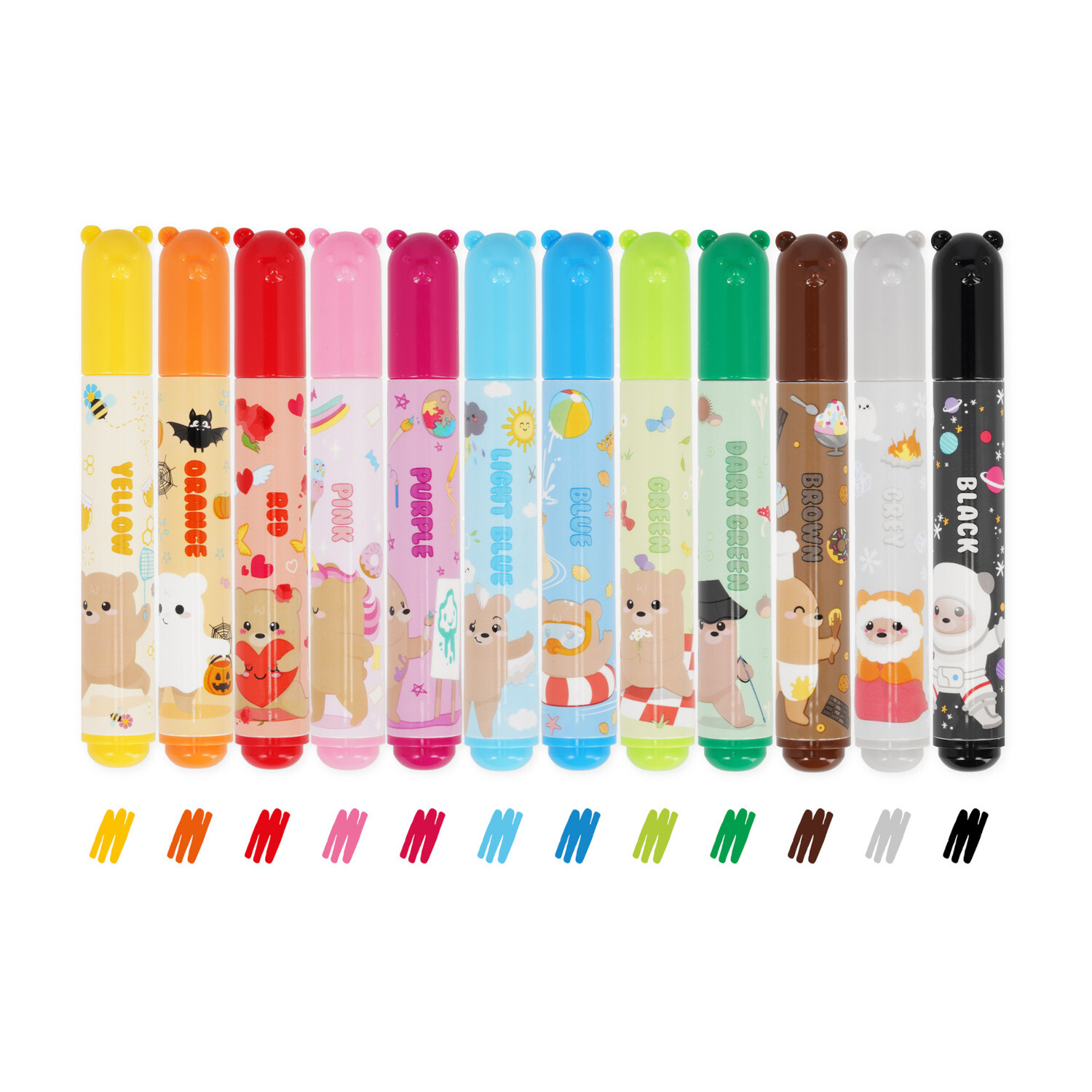 Marker-Set Teddy Friends: Bunte Stifte mit Tiermotiven, ideal für kreative Projekte. Marke Legami.
