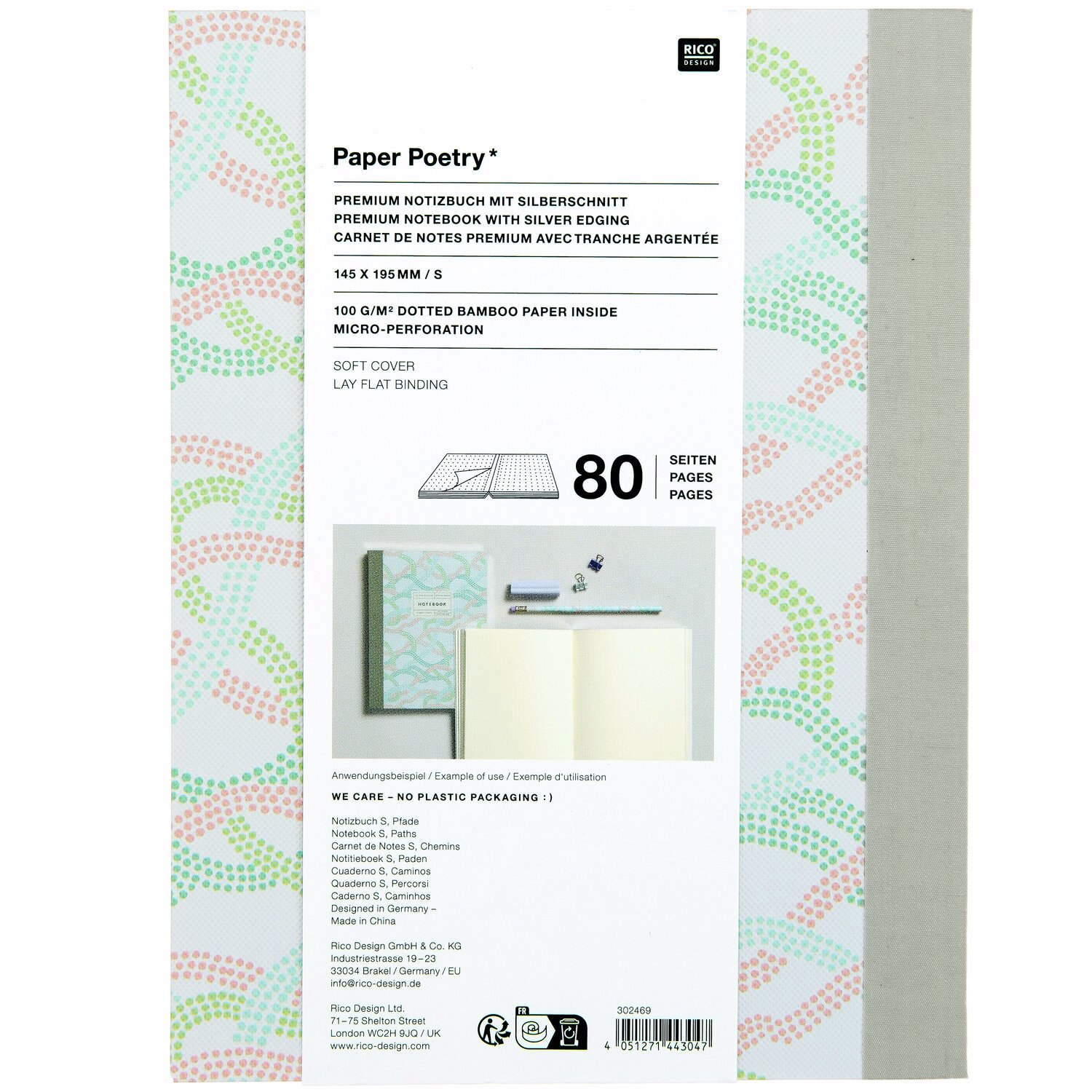 Paper Poetry Notizbuch Sky S Waves 80 Blatt 100g/m² von Rico Design