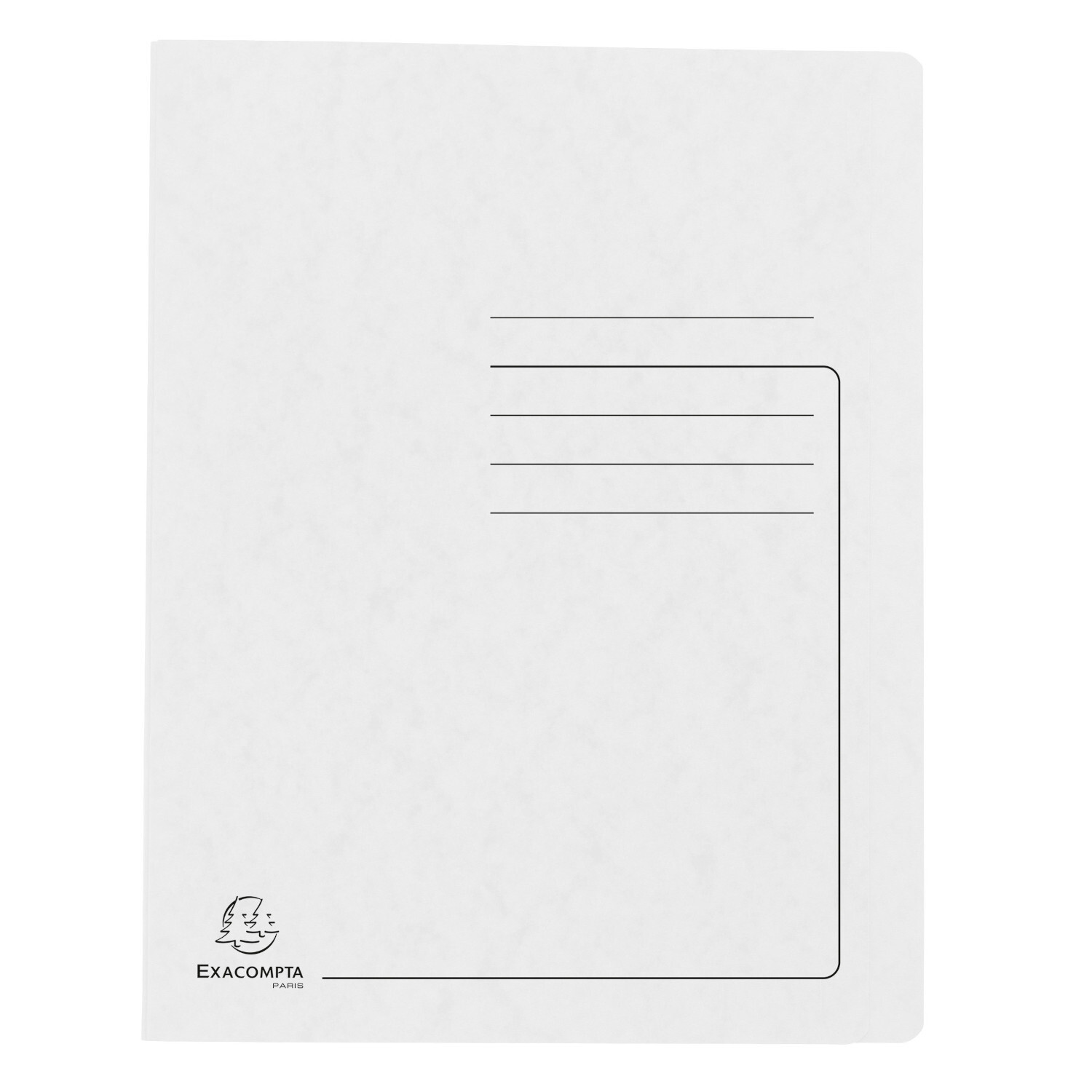 Schnellhefter aus Pappe in A4-Format, weiß, mit Linienmuster, ideal für Dokumentenorganisation.