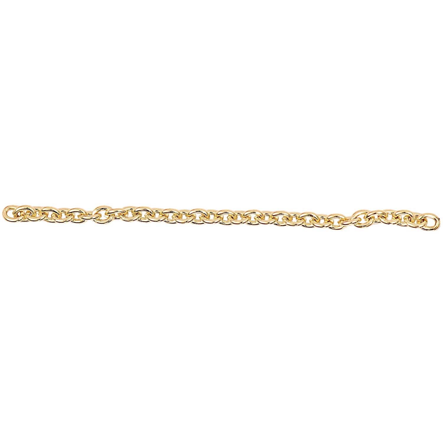 Gliederkette gold 3-4mm 1m von Rico Design, zeigt eine feine goldene Kette in Nahaufnahme.