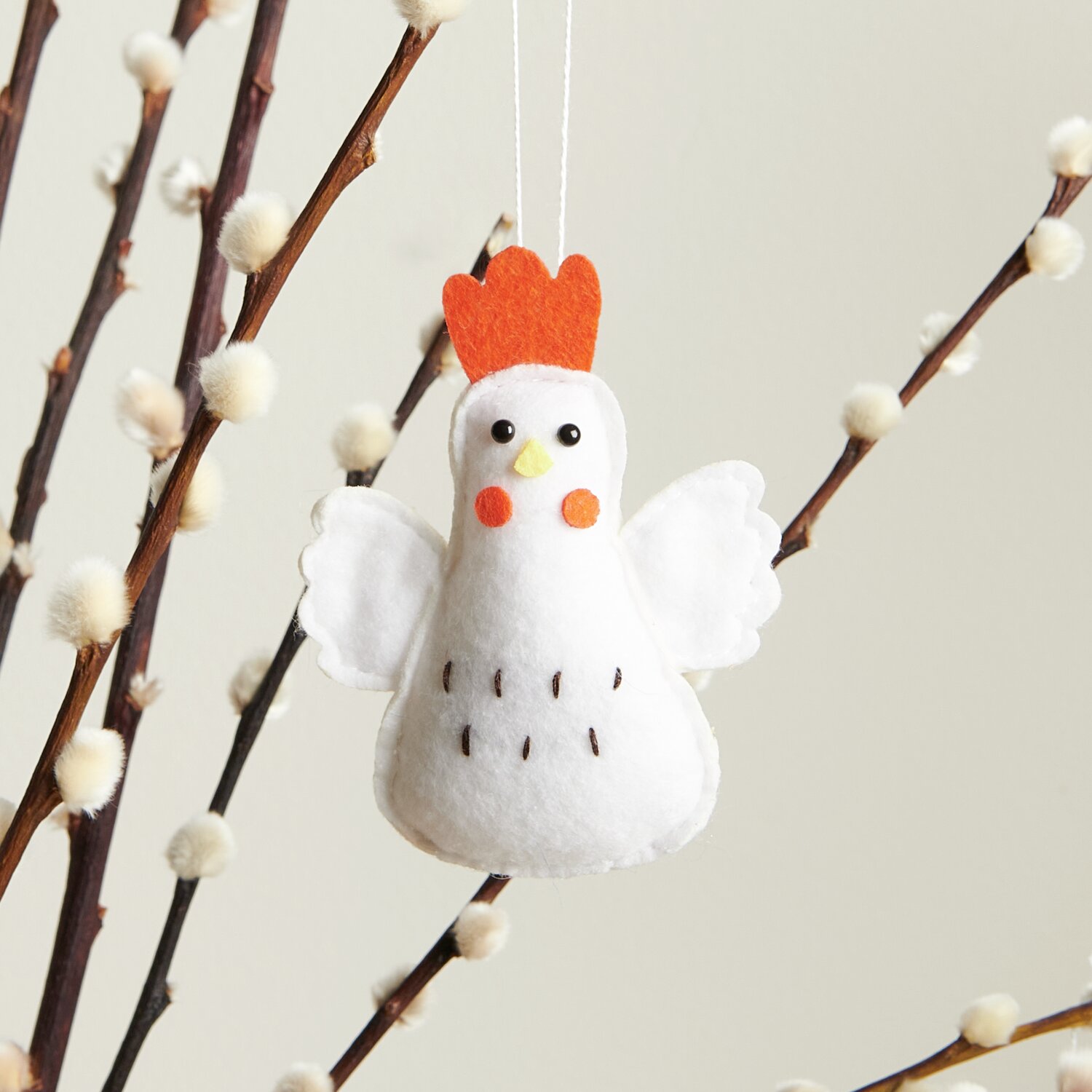 Aufhänger Filz-Huhn Weiß 10x8x2cm von Rico Design