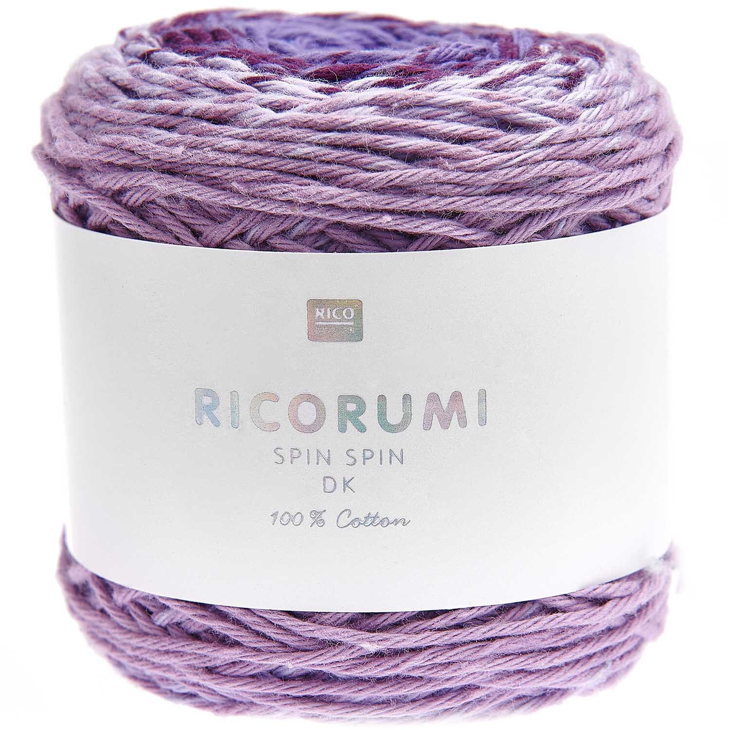 Ricorumi Spin Spin dk Häkelset Aubergine, 50g Garn in Lila von Rico Design, ideal für kreative Projekte.