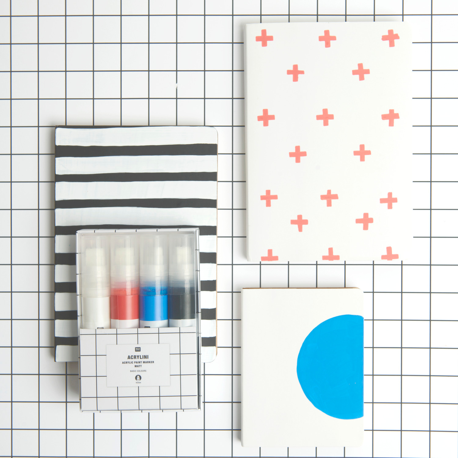 Acrylini Marker Set XL Basic 15mm 4 Farben von Rico Design
