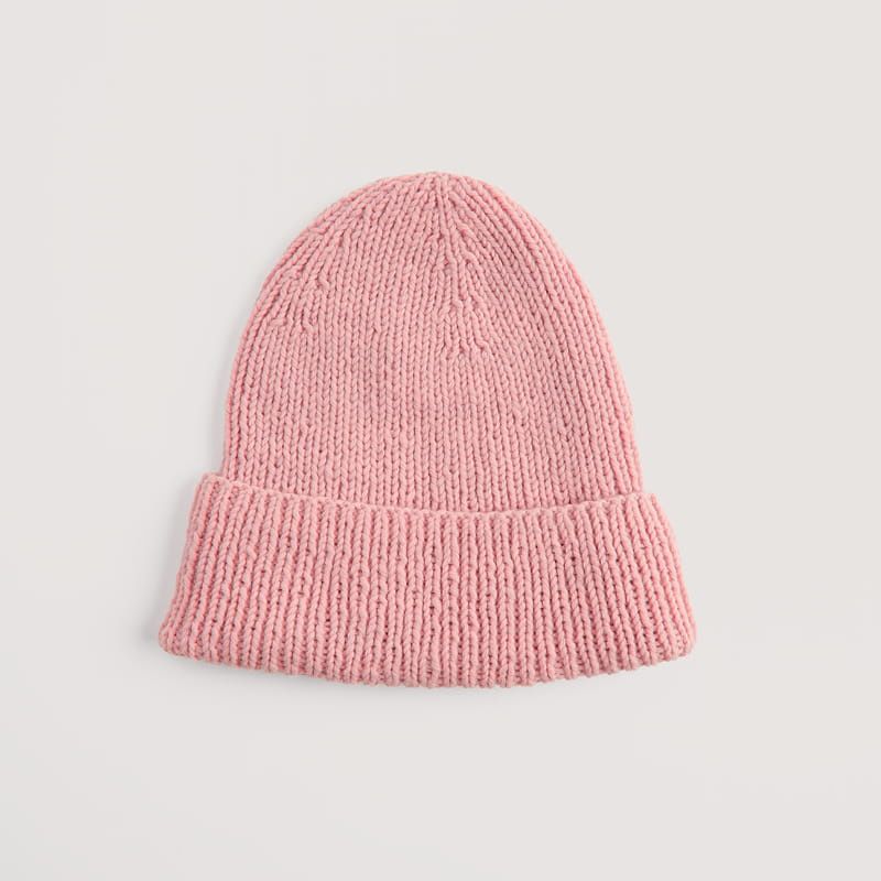 Gestrickte Mütze in Rosa: Modell 01a aus dem Heft Vegan Cashmere