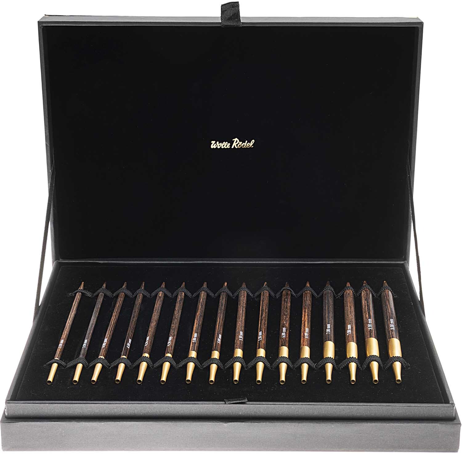 KnitPro Rundstricknadel Set auswechselbar Holz, 26-teilig, präsentiert in edler Box. Ideal für Strickliebhaber.