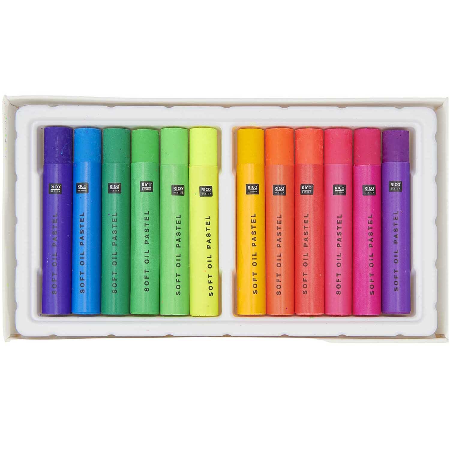Ölpastellkreide Neon 12 Farben von Rico Design