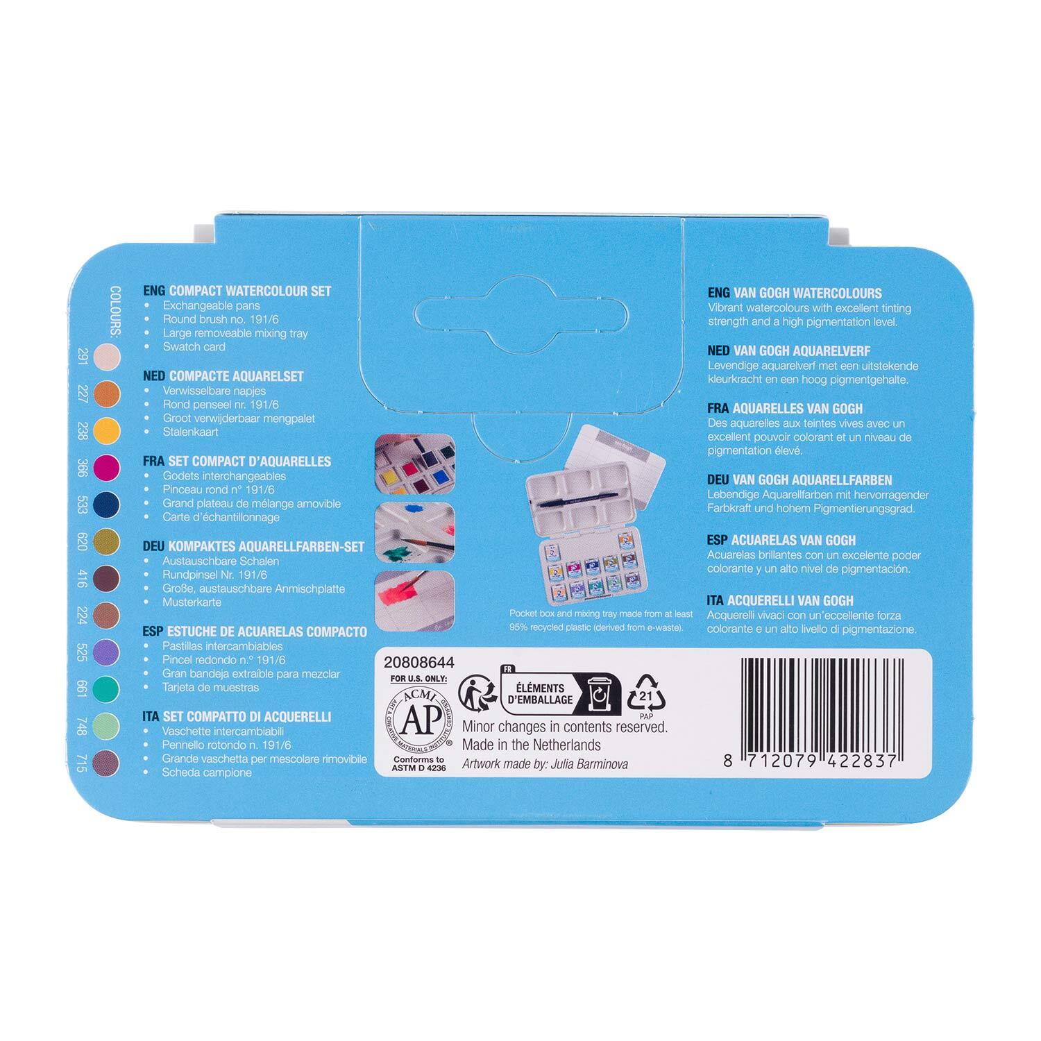 Aquarell Set gedeckte Farben 12 Näpfchen von Royal Talens