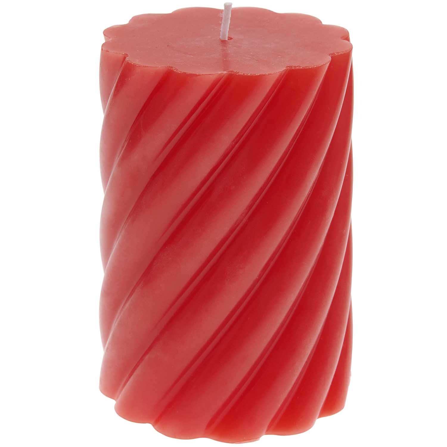 Stumpenkerze Spirale 7x10cm Farbe Rot von Rico Design