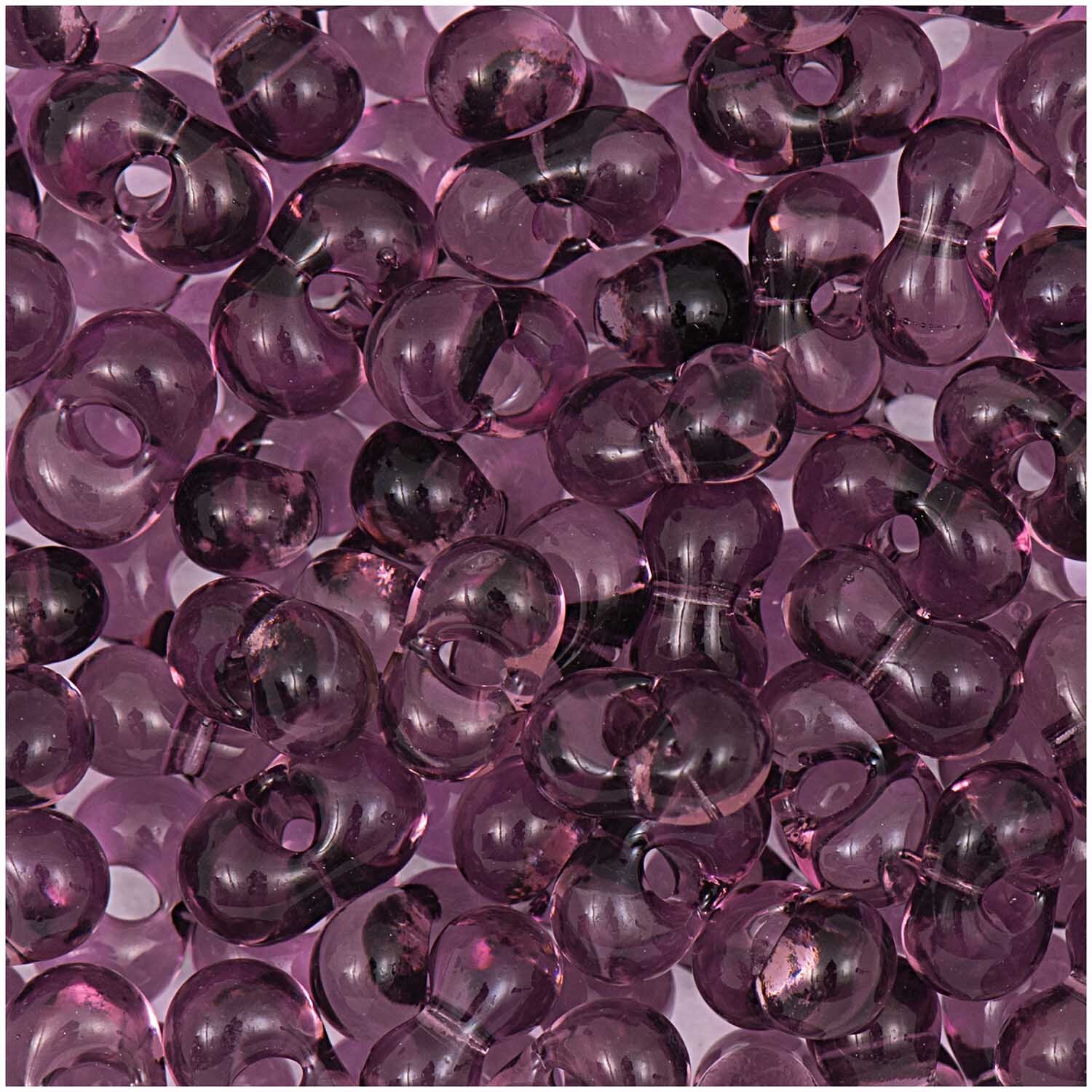 itoshii farfalle Perlen 3,2x6,5mm in transparentem Violett von Rico Design, ideal für Schmuckdesign.