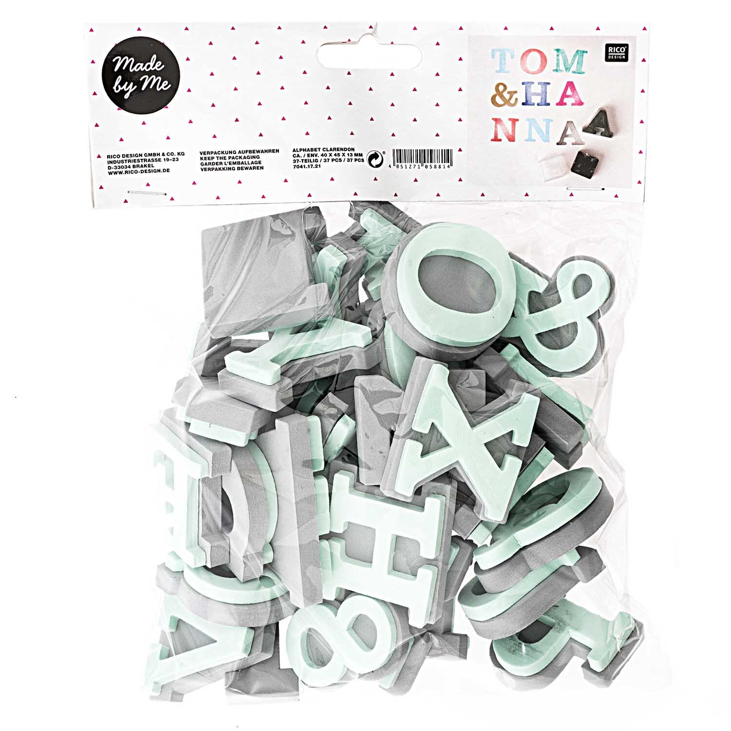 Moosgummistempel Set Alphabet 1 37-teilig von Rico Design