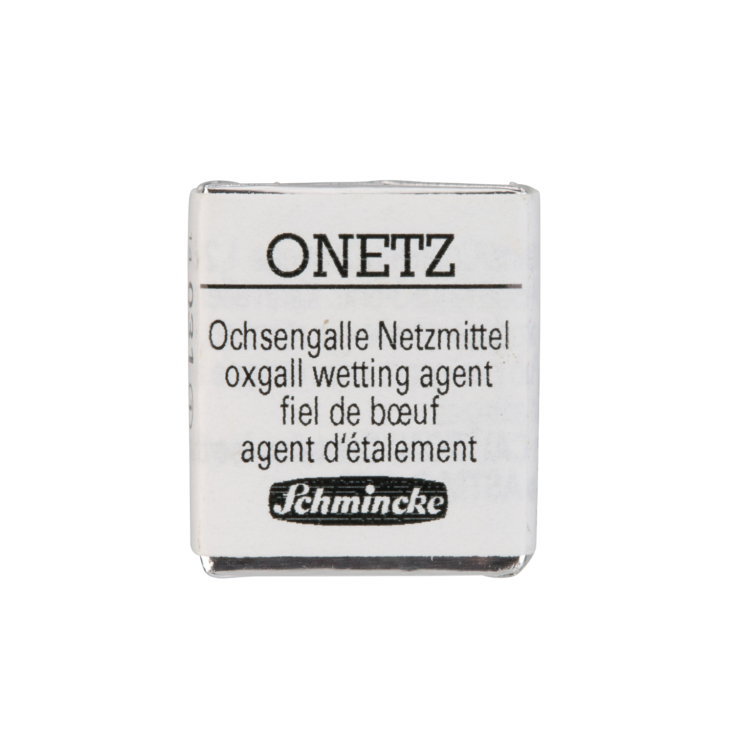 HORADAM Onetz Netz- und Verlaufsmittel von Schmincke, weißes Etikett mit schwarzem Text.