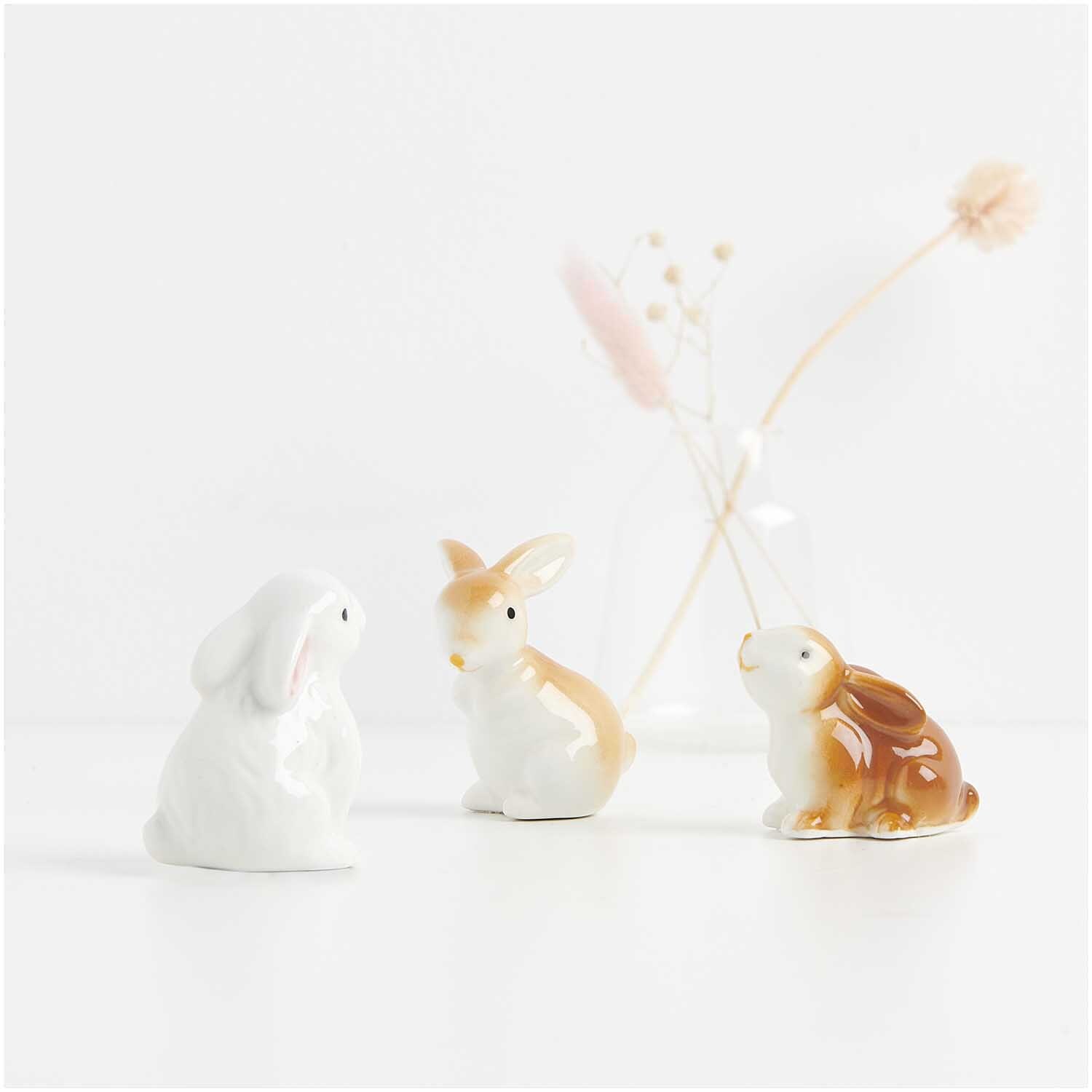 Porzellan Hase liegend braun 4x2,5x4,2cm von Rico Design