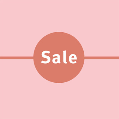 Schriftzug „Sale“ in einem pinkfarbenen Kreis auf pinkem Hintergrund.