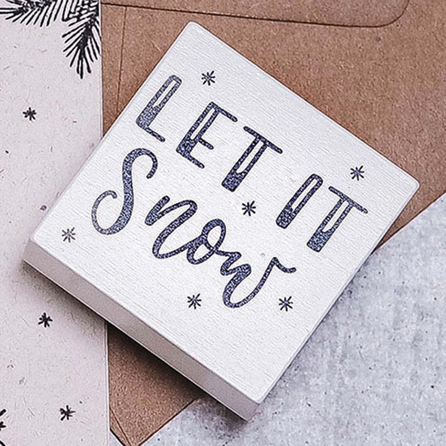 Stempel Let it snow weiß 45x45mm von COLOP Arts & Crafts