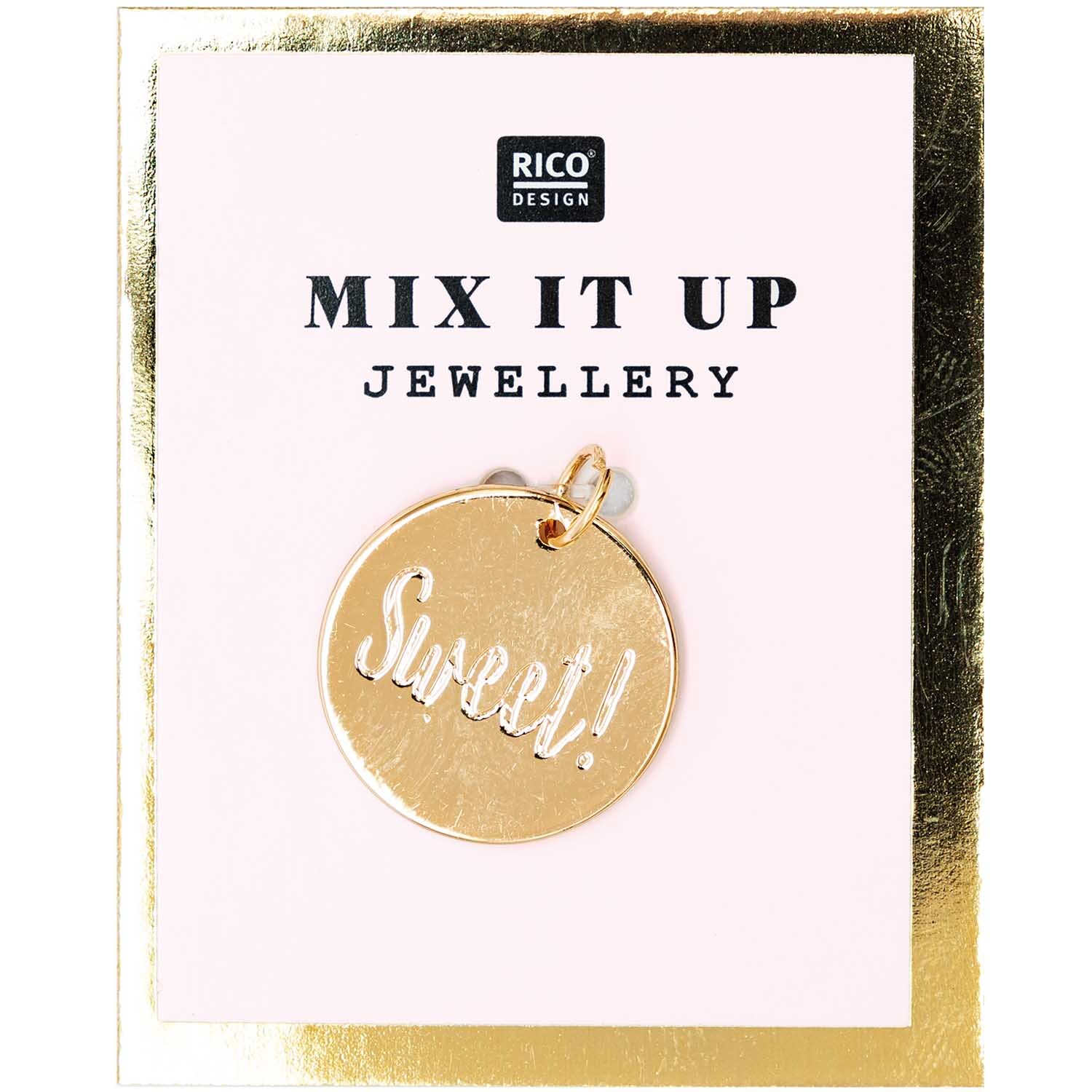 Mix it Up - Jewellery Anhänger Scheibe Sweet gold Ø17mm von Rico Design