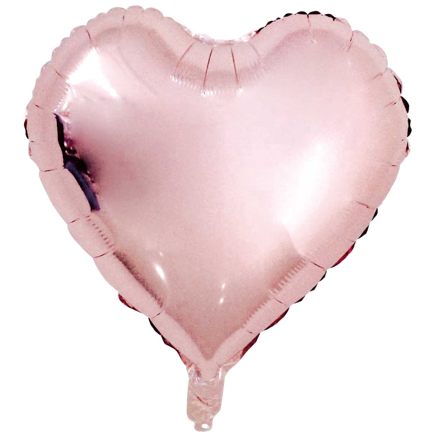 Folienballon Herz 36cm in Herzform, glänzend rosa, von Rico Design, ideal für romantische Anlässe.