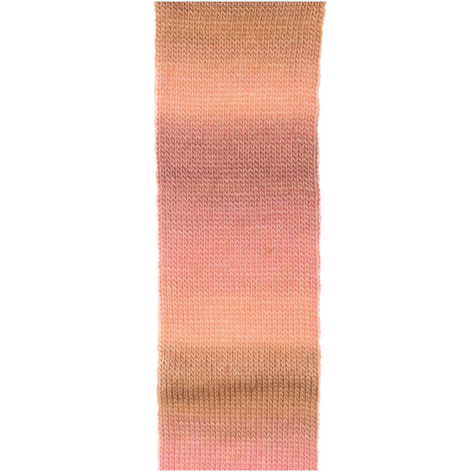 Strumpfwolle Color: Ein gestricktes Muster in Rosa-Mix, ideal für kreative Strickprojekte.