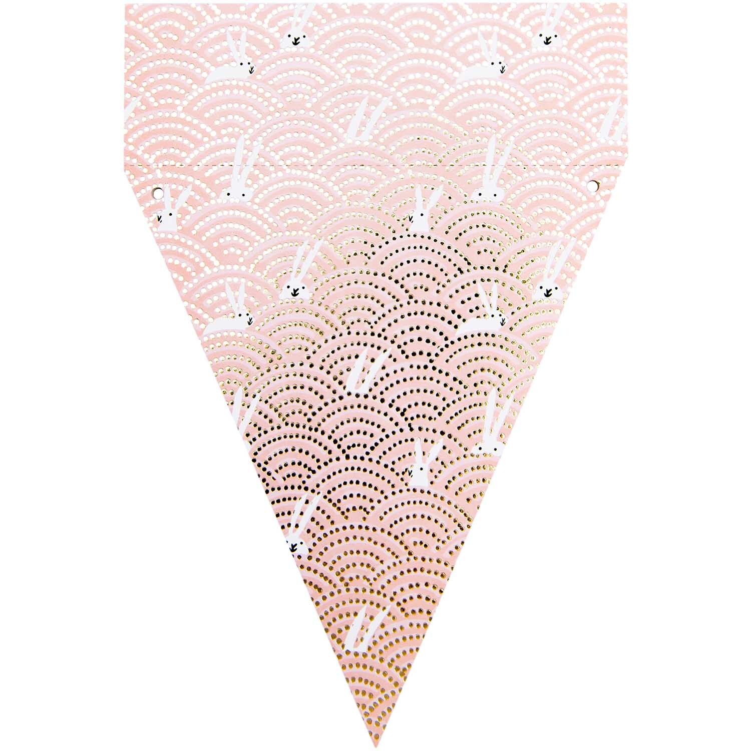 Paper Poetry Wimpel-Block Blumen mit zartem Muster in Rosa von Rico Design, ideal für kreative Dekorationen.