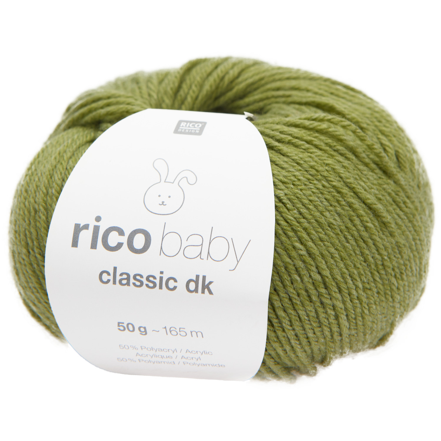Rico Baby Classic dk in Pistazie, 50g Knäuel von Rico Design, ideal für weiche und kuschelige Strickprojekte.
