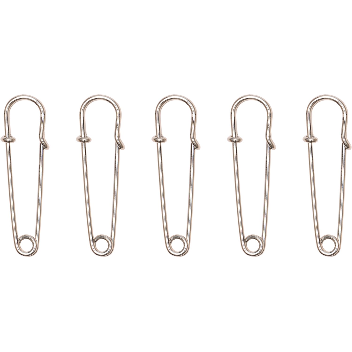 Kiltnadeln Set 3,8cm 5 Stück von Rico Design, fünf metallische Sicherheitsnadeln in kühlem Ton, ideal zum Fixieren von Stofflagen und kreativen Nähprojekten