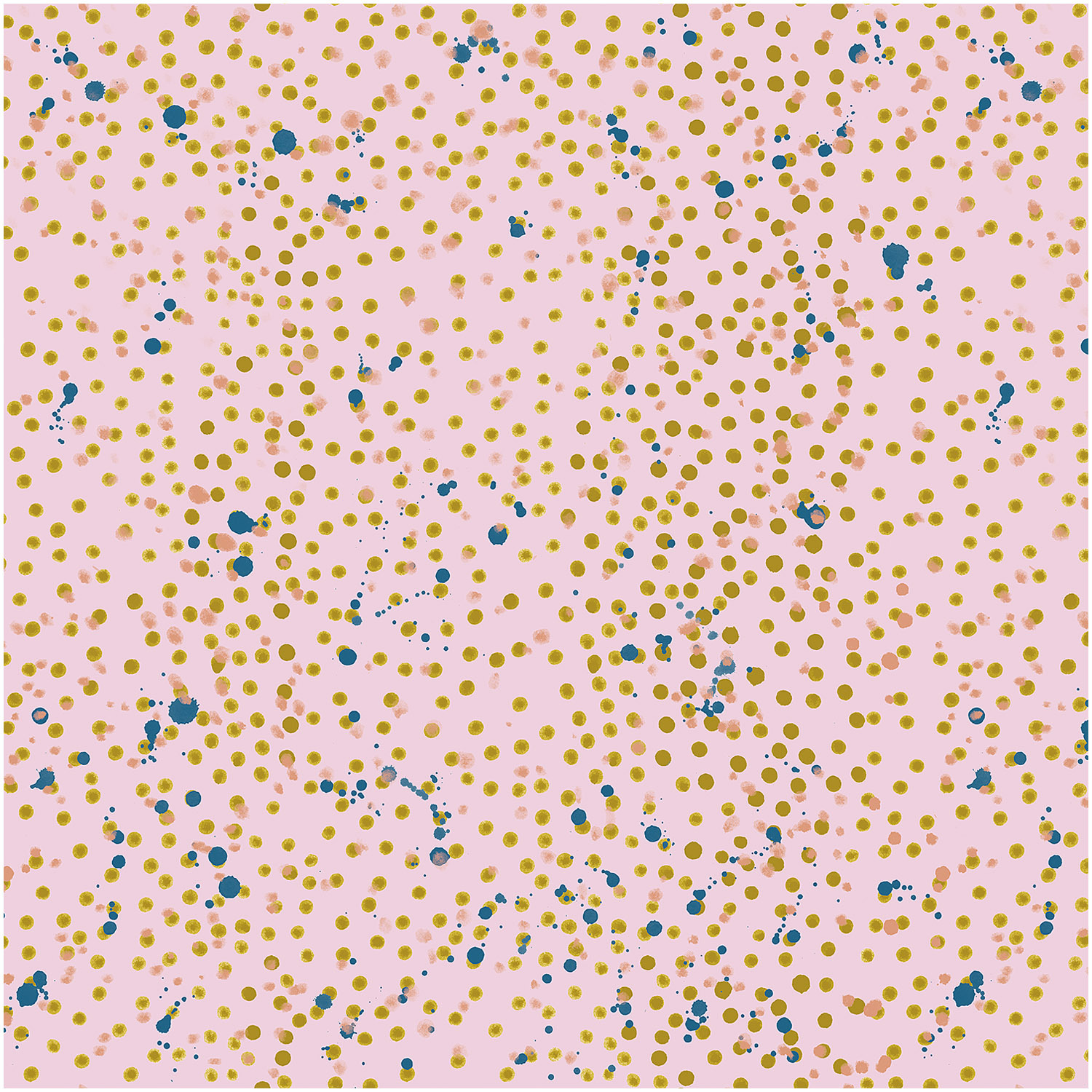 Musselin-Druckstoff Crafted Nature mit Punktmuster in Rosa und Oliv von Rico Design, ideal für kreative Nähprojekte.