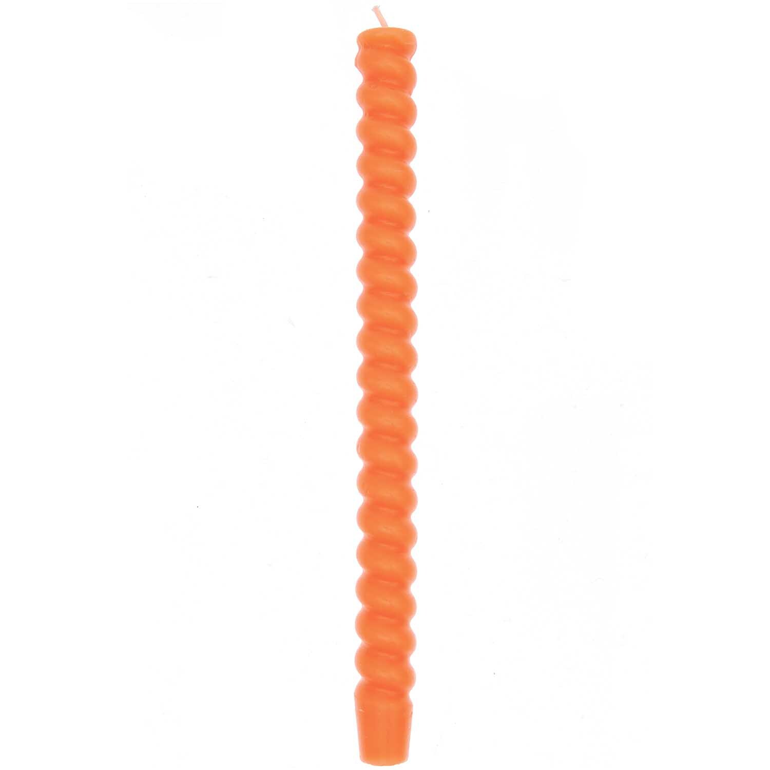 Spiralkerze 2,4x28cm von Rico Design in leuchtendem Orange, ideal für moderne Dekorationen.