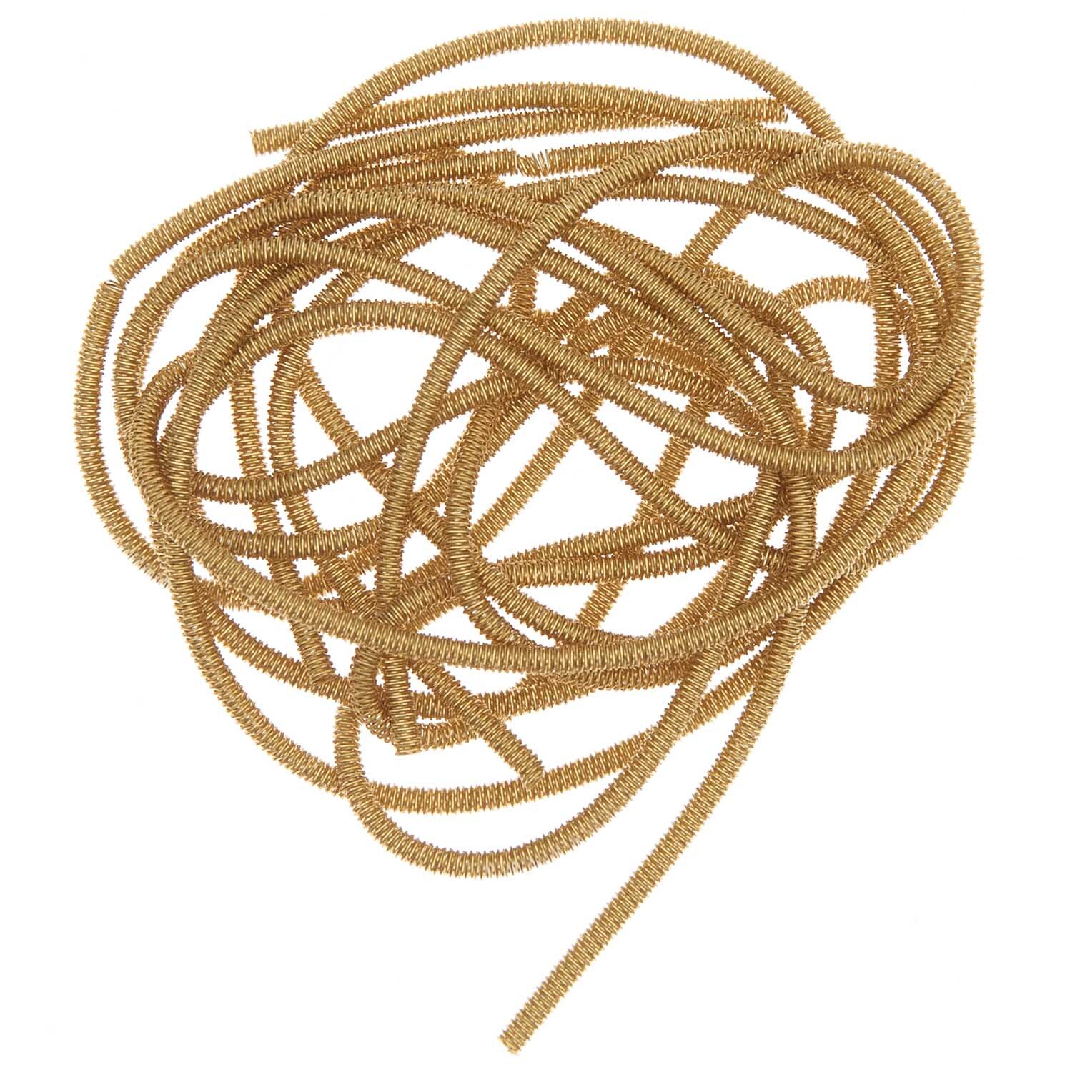 Bouillondraht mittel gold 2m von preissler, spiralförmig gewickelt, ideal für kreative Bastelprojekte.