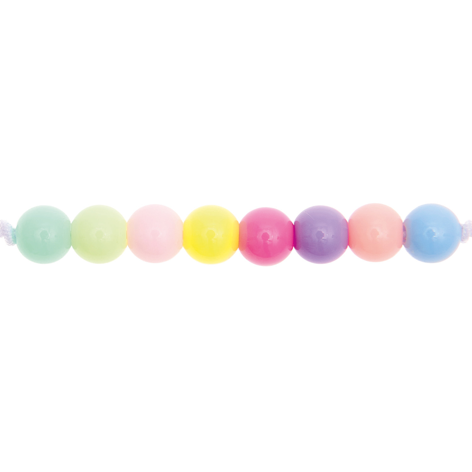 itoshii Kunststoffperlen in Regenbogen-Pastellfarben, 10mm, 24 Stück, von Rico Design. Bunte Perlen aufgereiht in sanften Tönen.