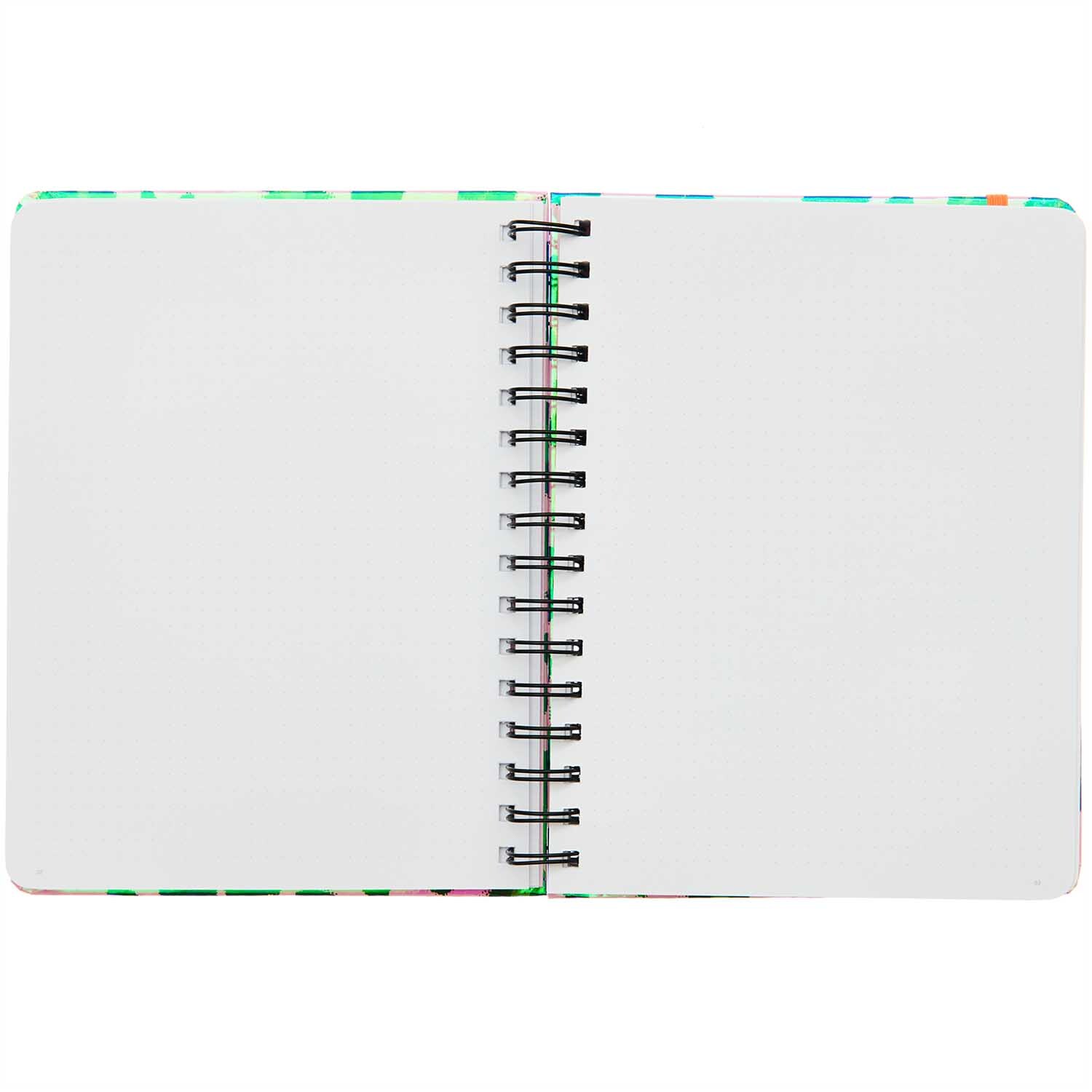 Paper Poetry Bullet Diary mit Spiralbindung, 96 leere Seiten, ideal für kreative Notizen. Bunte, abstrakte Muster auf dem Cover. Marke: Rico Design.