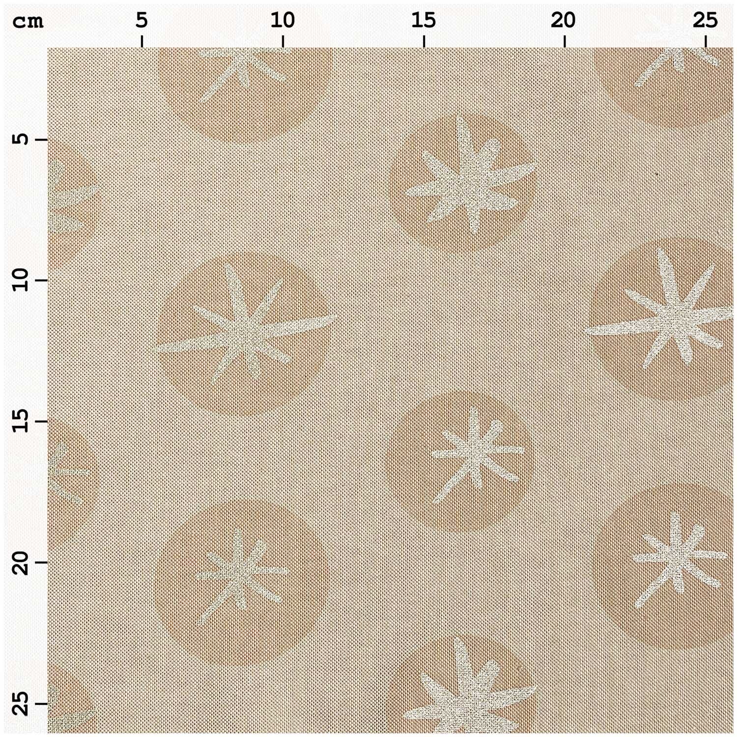 Druckstoff Leinenoptik Schneeflocken natur-gold 140cm von Rico Design