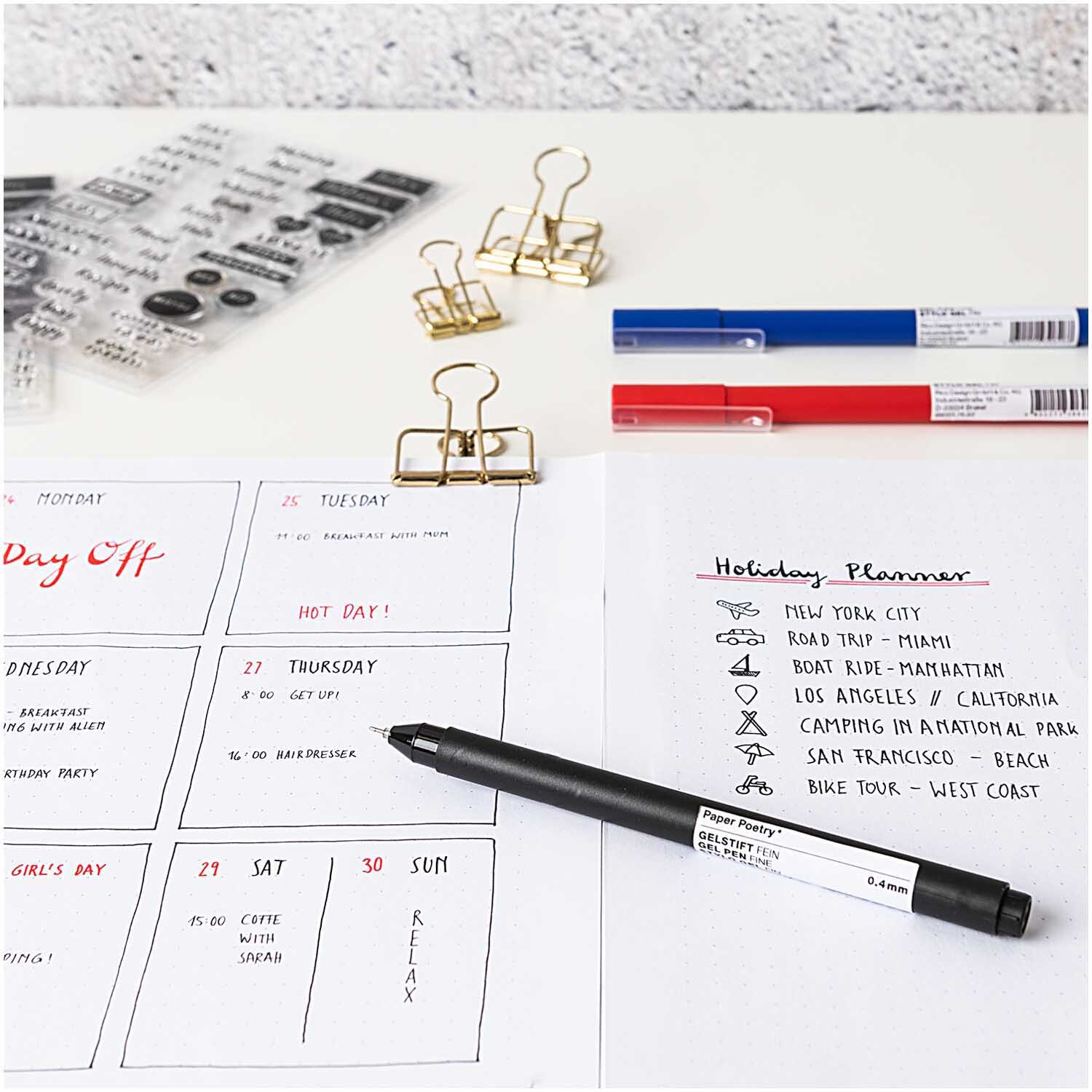 Paper Poetry Gelstifte-Set fein 0,4mm 10 Stück, ideal zum Planen und Organisieren, mit Mehrfarbigkeit für kreative Gestaltung.